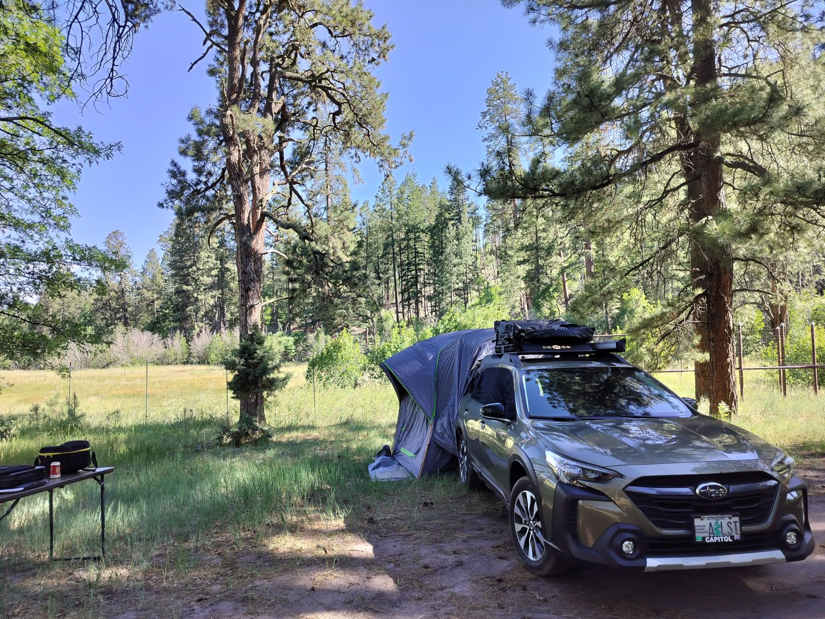 JOYTUTUS SUV Tent for Camping with Rainfly, Double Door Design Car Tent with Aluminum Poles, SUV Tailgate Tent with Waterproof PU2000mm Double Layer for 4-8 Person, Orange customer photo 1