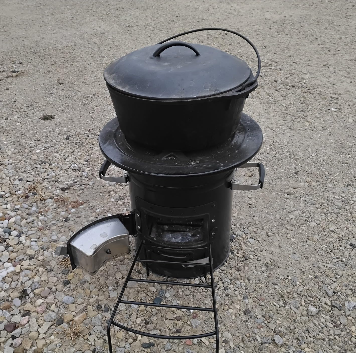 Onlyfire Cast Iron Rocket Stove - Portable Wood Burning Camp Stove | Outdoor Cooking, Patio, Survival - Heavy Duty, High Fuel Efficiency, Low Smoke, Supports Pots & Dutch Oven customer photo 2