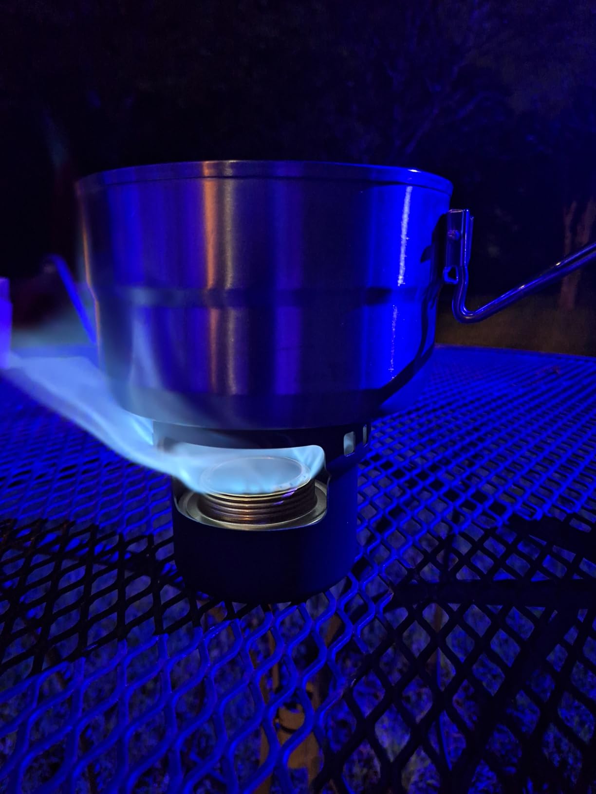 Portable 2 In 1 Mini Alcohol Stove Burner For Camping With Cross Stand | Silver, Stainless Steel, Storage Bag, Lightweight Tiny Brass Stove For Backpacking Emergency Outdoor Coffee customer photo 2