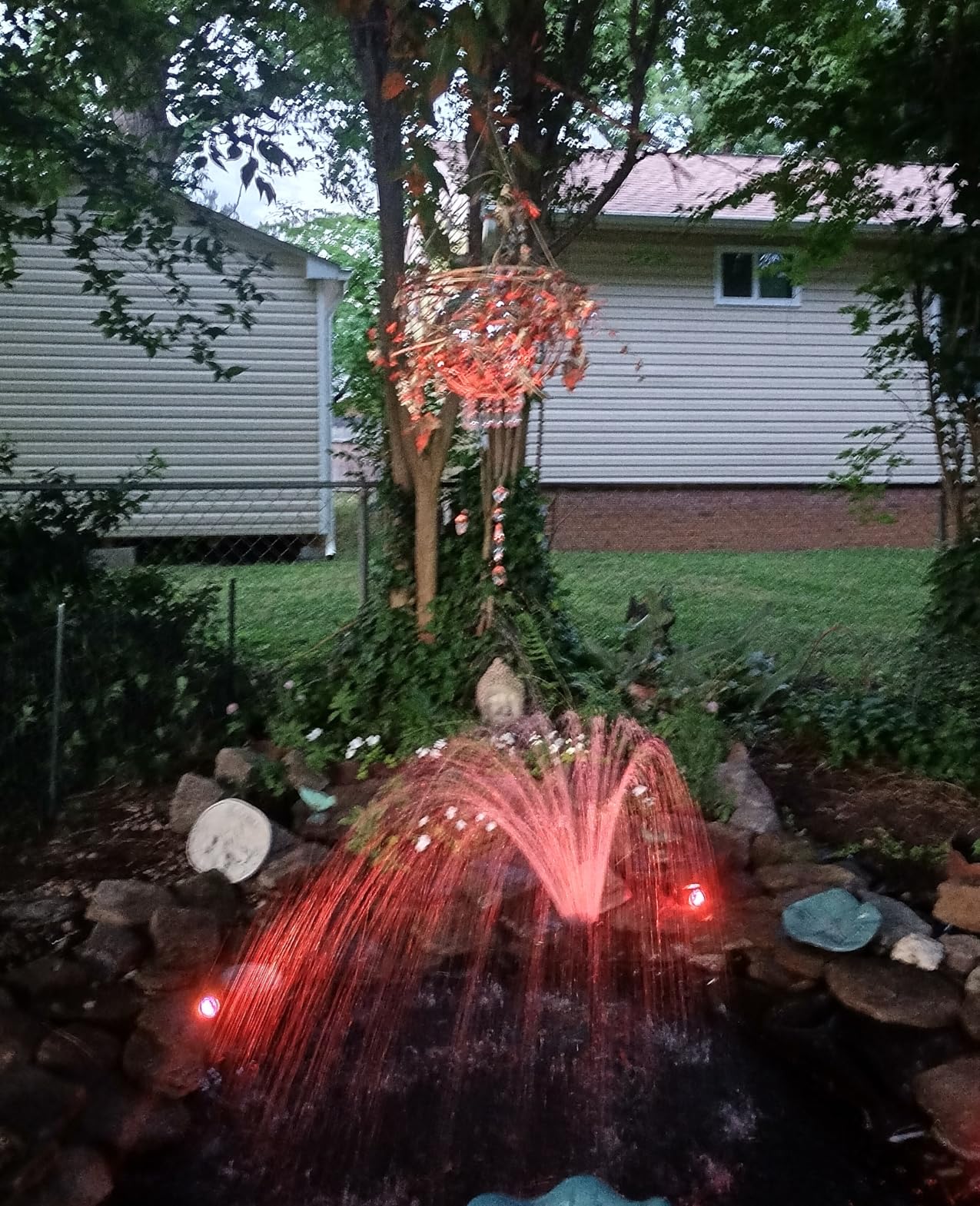 Colored Pond Lights with Timer, RGB Weighted Fountain Light IP68 Waterproof, Dimmable Outdoor Landscape Lights Fish Tank Pond Fountain Garden, 4 in Set customer photo 1