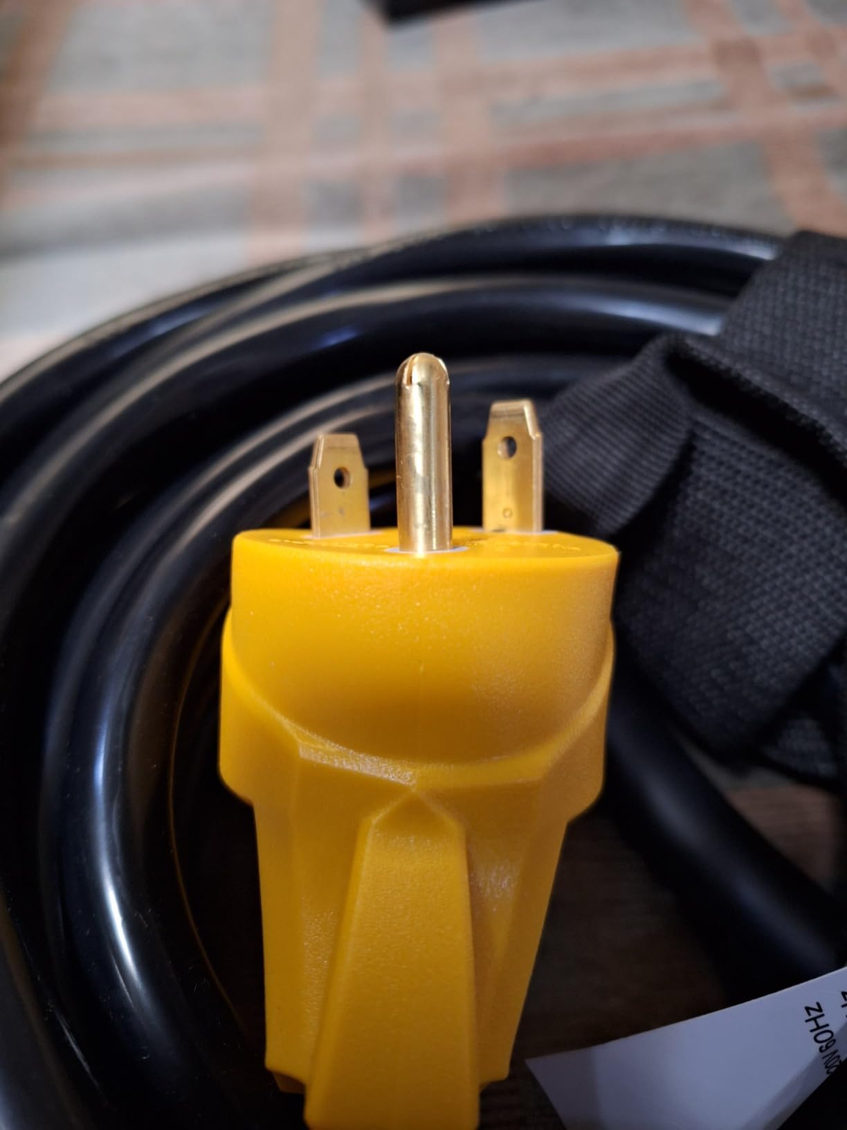 PlugSaf 50 FT 30 Amp RV Extension Cord Outdoor, 10AWG 125V 3750W STW Yellow | NEMA TT-30P/R, Flexible 10 Gauge Extension Cord Heavy Duty, 50 Foot RV Power Cord Waterproof with Grip Handle, ETL Listed customer photo 2