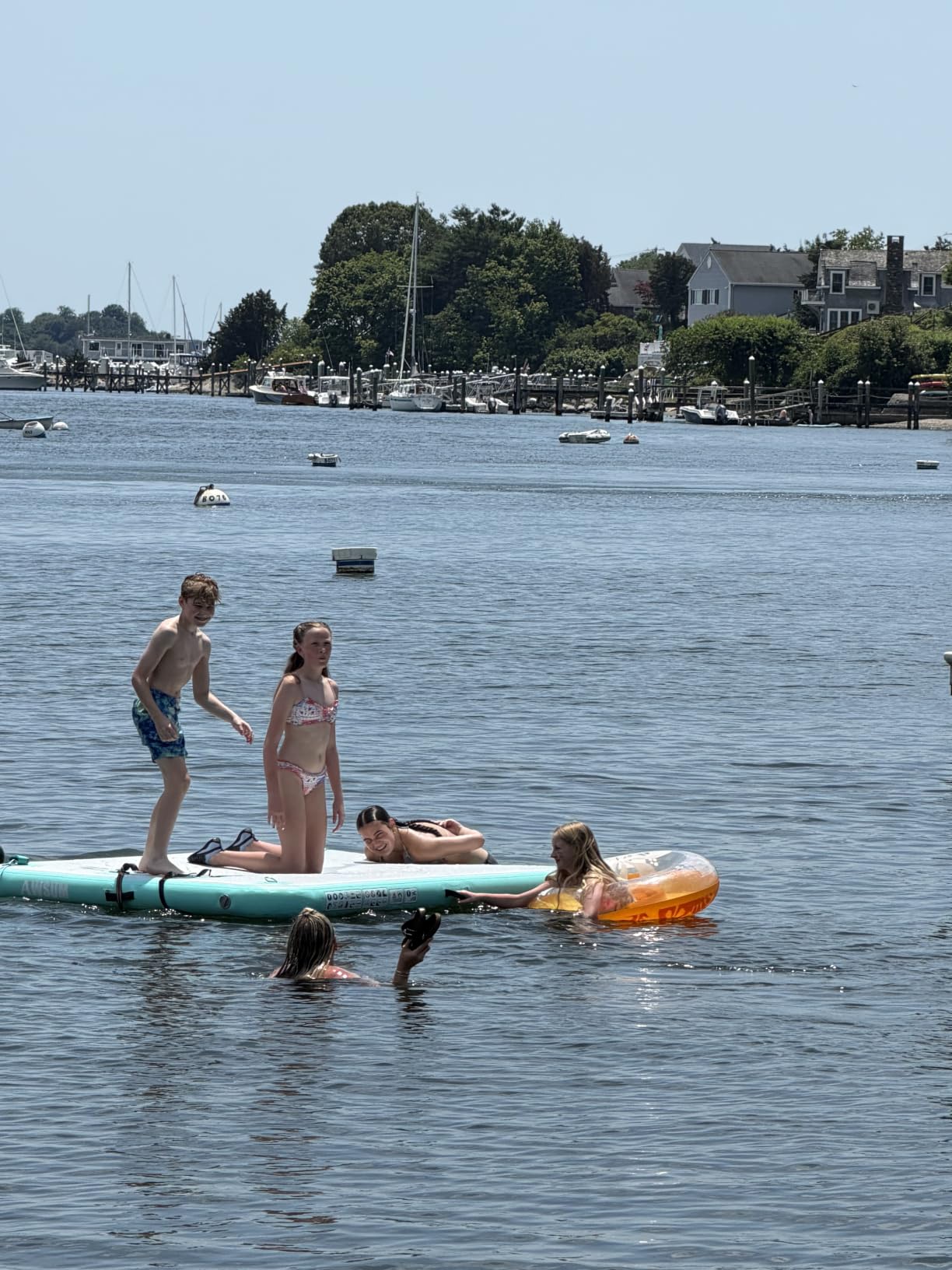 Inflatable Floating Dock for Water Activities, 6ft-15ft Island Raft | With Non-Slip Surface, Load Capacity 450-1800 lbs, Water Platform for Pool, Lake, Pond, Beach, River & Ocean Activities customer photo 2