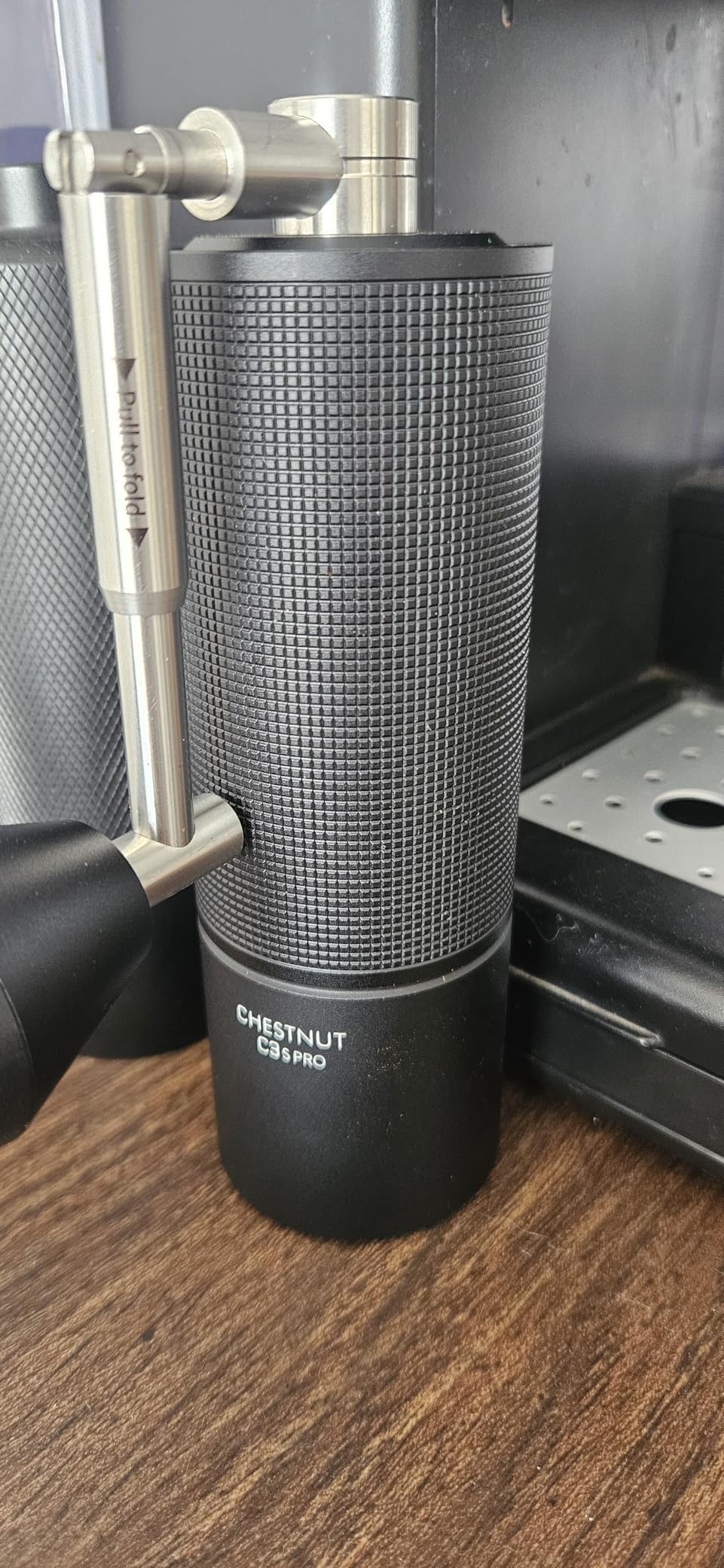 TIMEMORE Chestnut C3S Pro Manual Coffee Grinder, Stainless Steel S2C Conical Burr Coffee Grinder, Hand Coffee Grinder with Foldable Handle, Adjustable Grind Setting for Travel/Camping/Home, Black customer photo 1