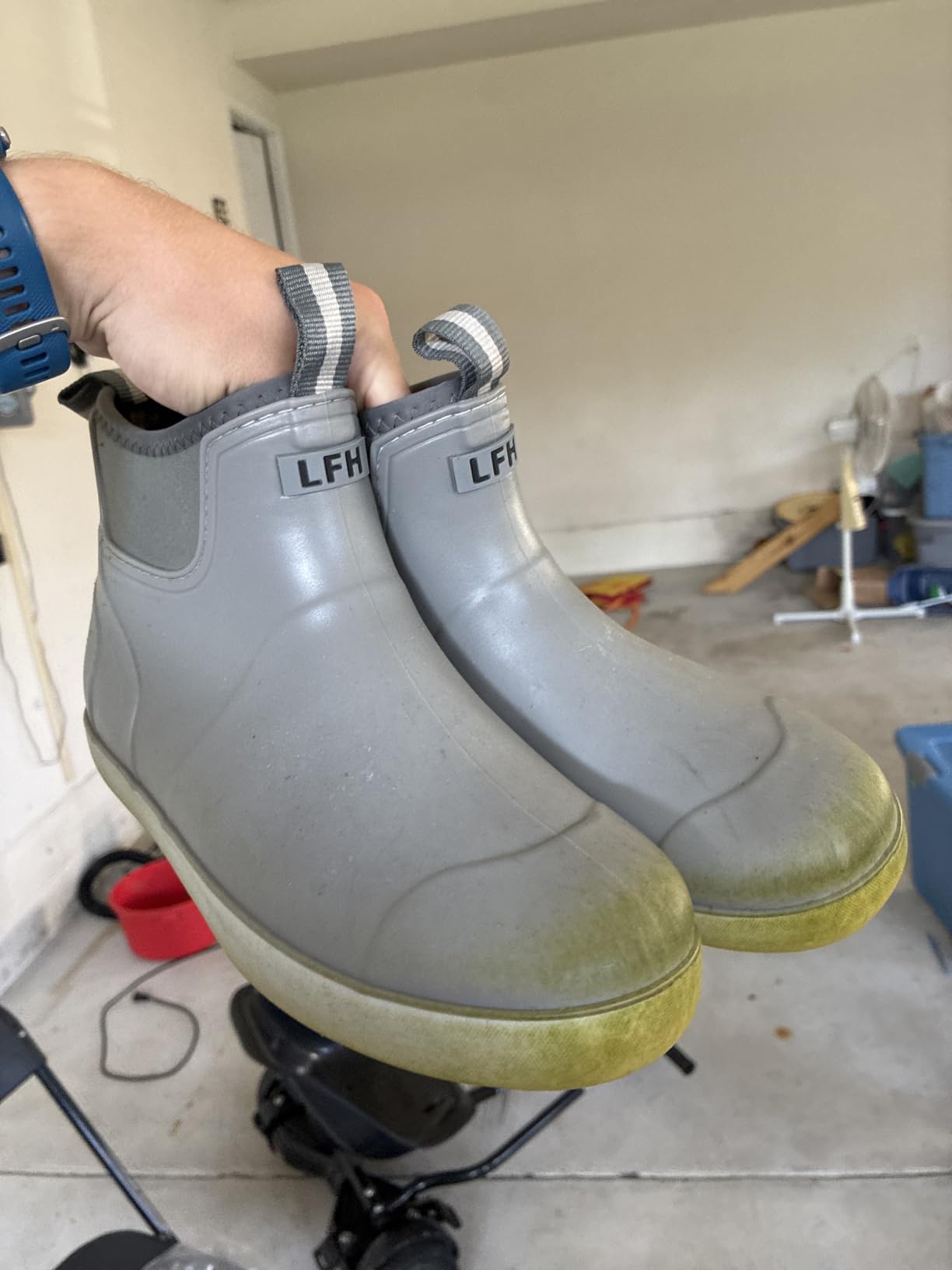 Men's Deck Boots, Waterproof Ankle Rain Boots Men Anti-Slip Traction, Outdoor Rubber Fishing Garden Boots High-Performance Shoes for Farming customer photo 2