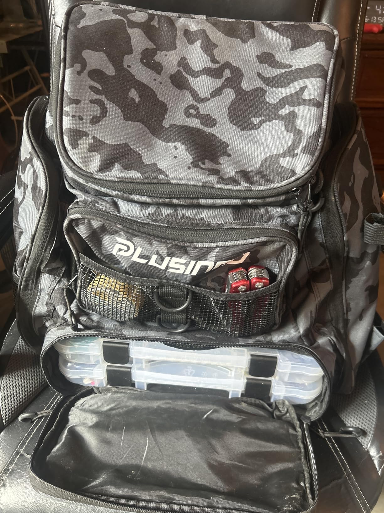 PLUSINNO Fishing Tackle Backpack with Rod Holders, 42L Water-resistant Fishing Bag Store Fishing Gear, Fisher Gifts For Men customer photo 2