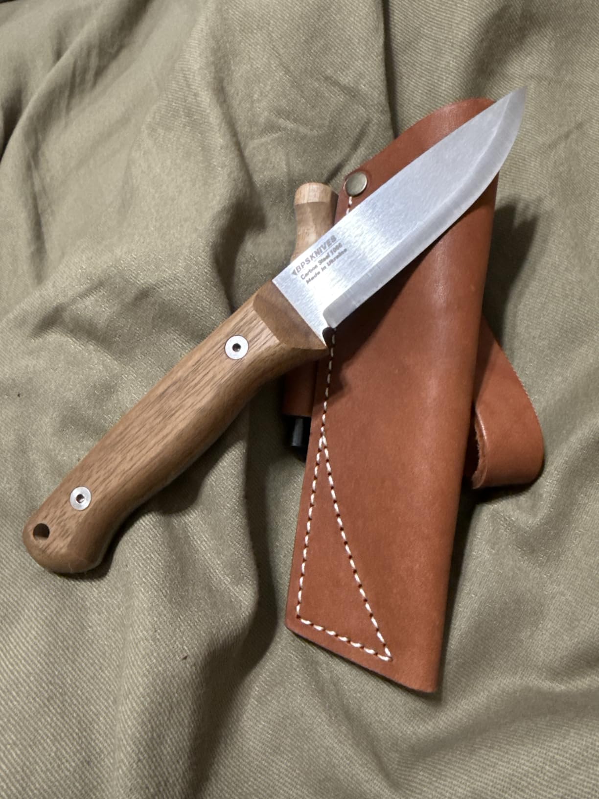 BPSKNIVES Bushmate 2.0 Designed by DBK - Bushcraft Knife - Fixed-Blade Carbon Steel Knife with Leather Sheath & Firestarter - Outdoor Full Tang Knife - Camping Survival Knives customer photo 2
