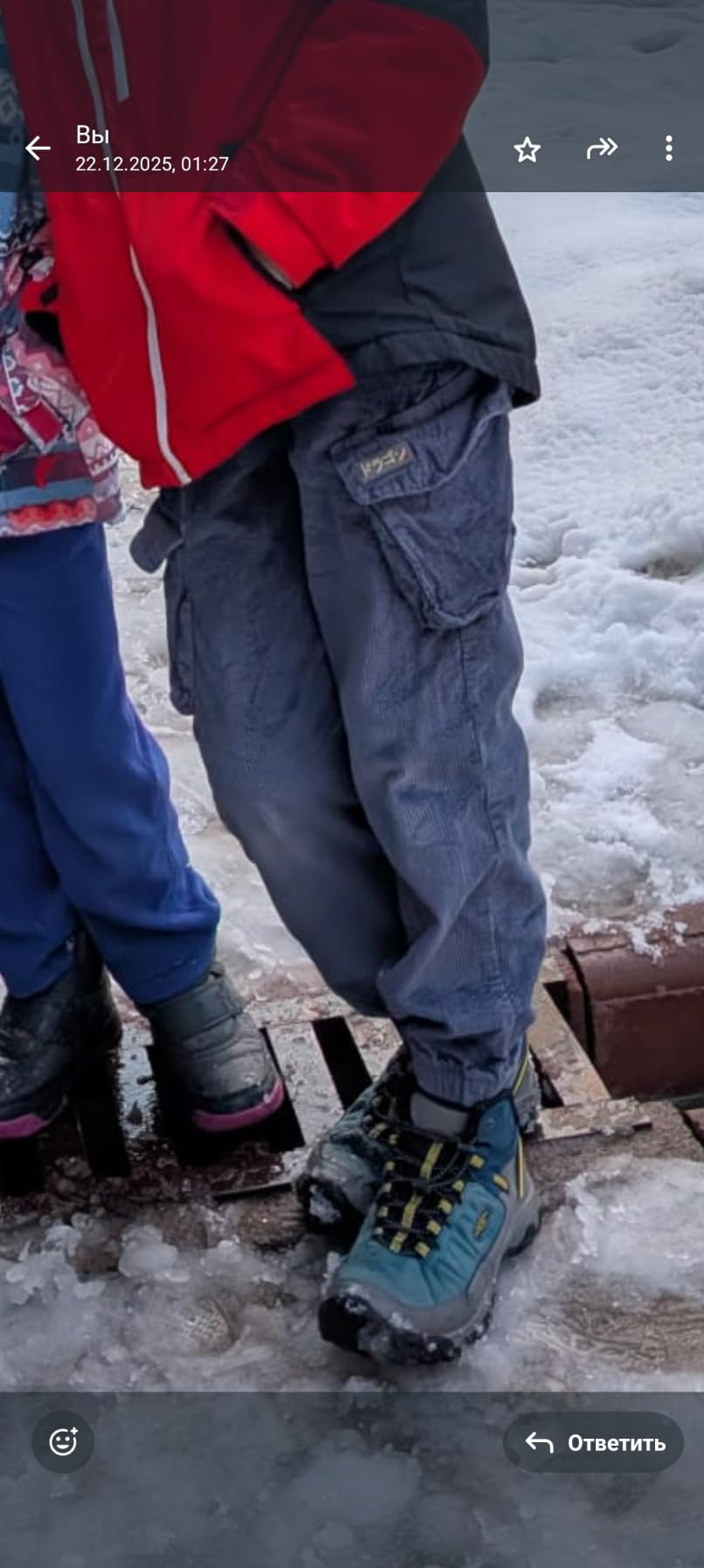 KEEN Kids Targhee 4 Mid Height Waterproof Hiking Boot customer photo 2