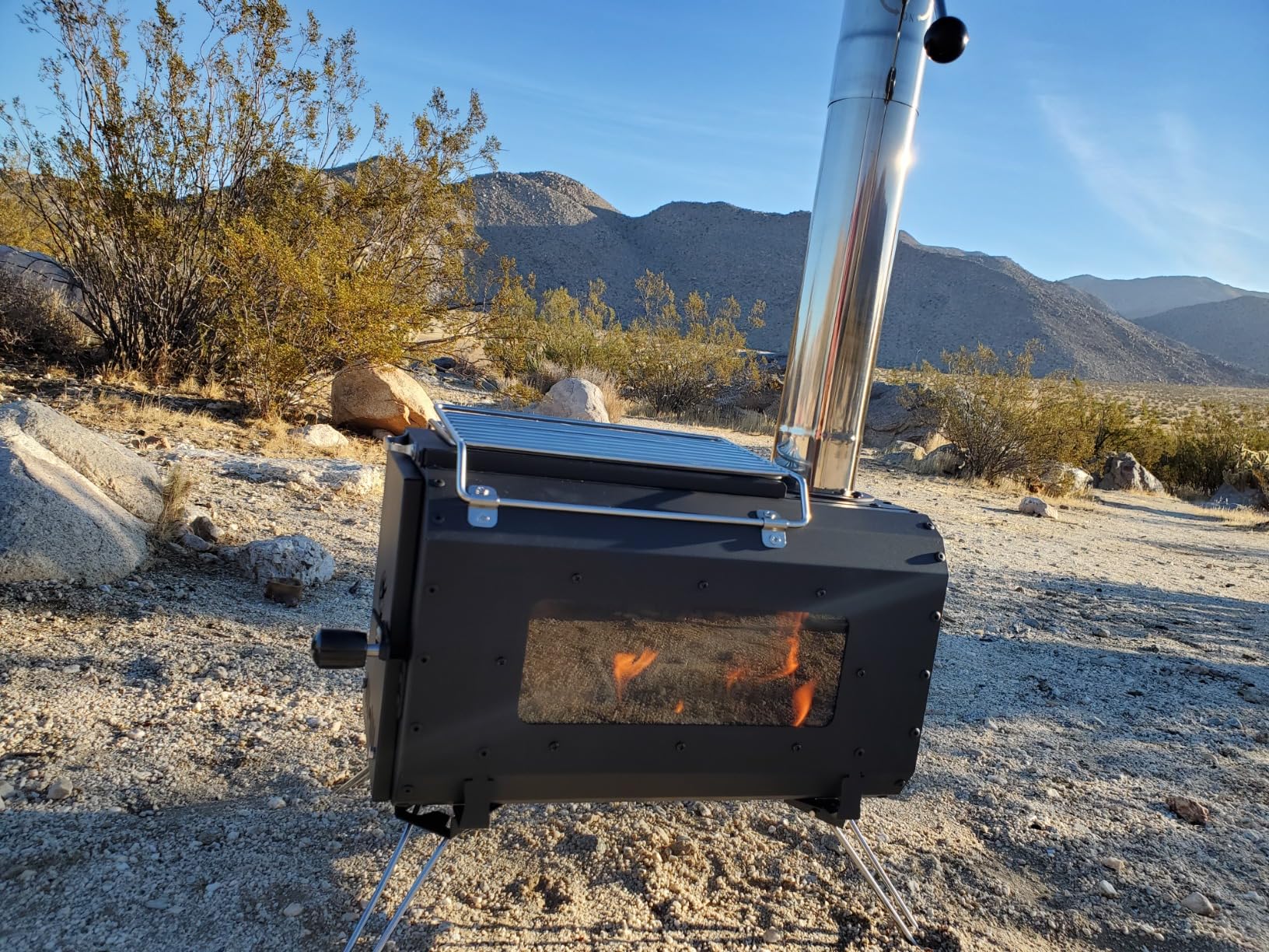 GAOMON Portable Wood Stove, Tent Stove, Wood Burning Stove for Camping | Cast Iron Wood Stove with Chimney Pipes and View Glass, Ice-fishing, Cookout, Hiking, Travel customer photo 1