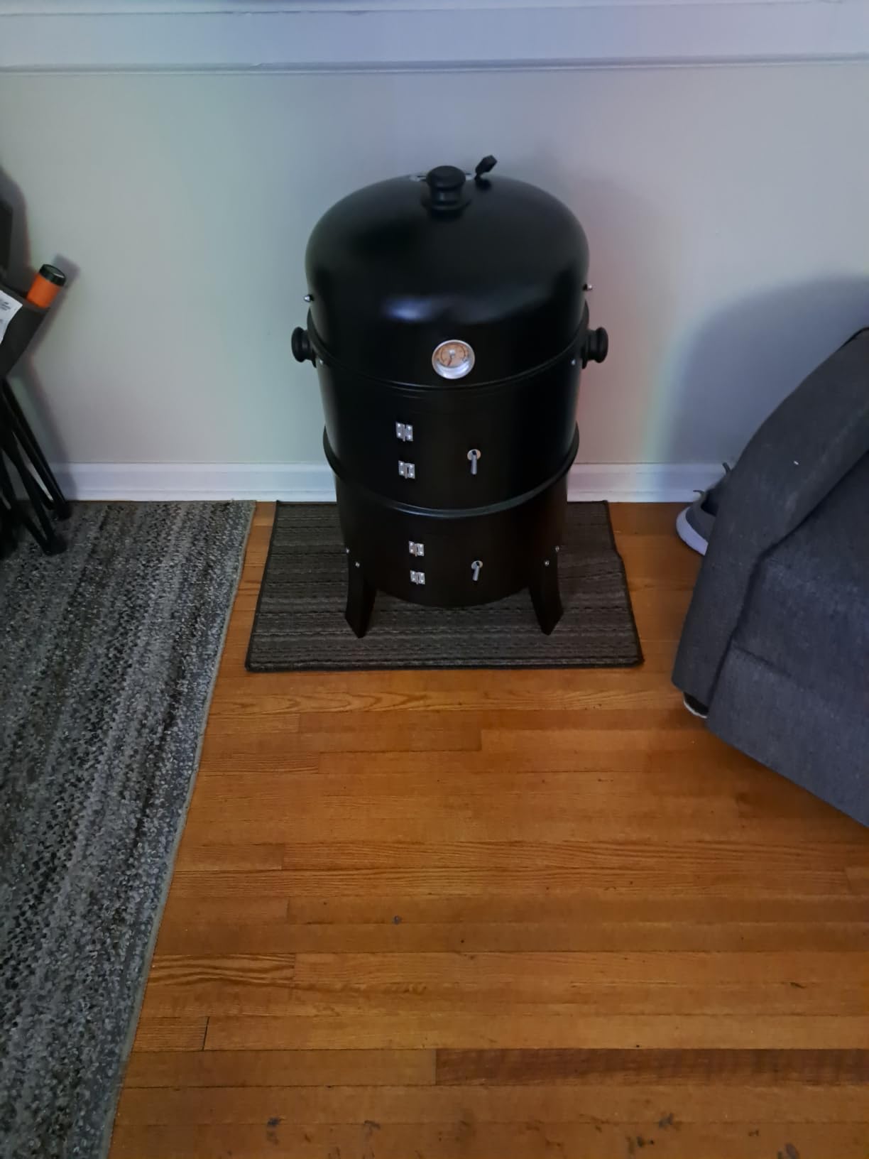 Vertical 17 Inch Charcoal BBQ Smoker, 3-in-1 Portable Grill Cooker, Built-in Thermometer, Outdoor Backyard Cooking Grilling Camping customer photo 1