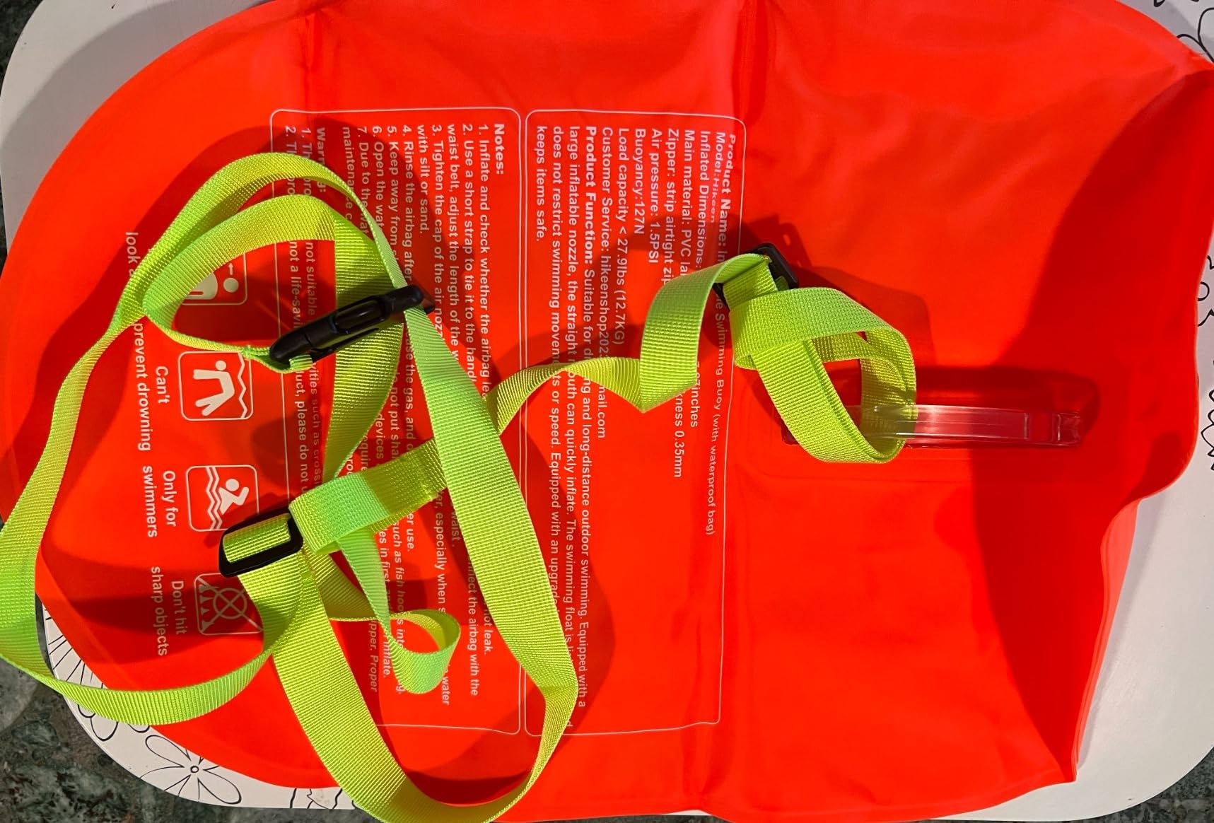 Hikeen Swim Buoy - Waterproof Touchscreen Storage Space, Swim Safety Float w/Adjustable Waist Belt for Open Water Swimmers and Triathletes - Be Bright, Be Safer & Be Seen customer photo 2