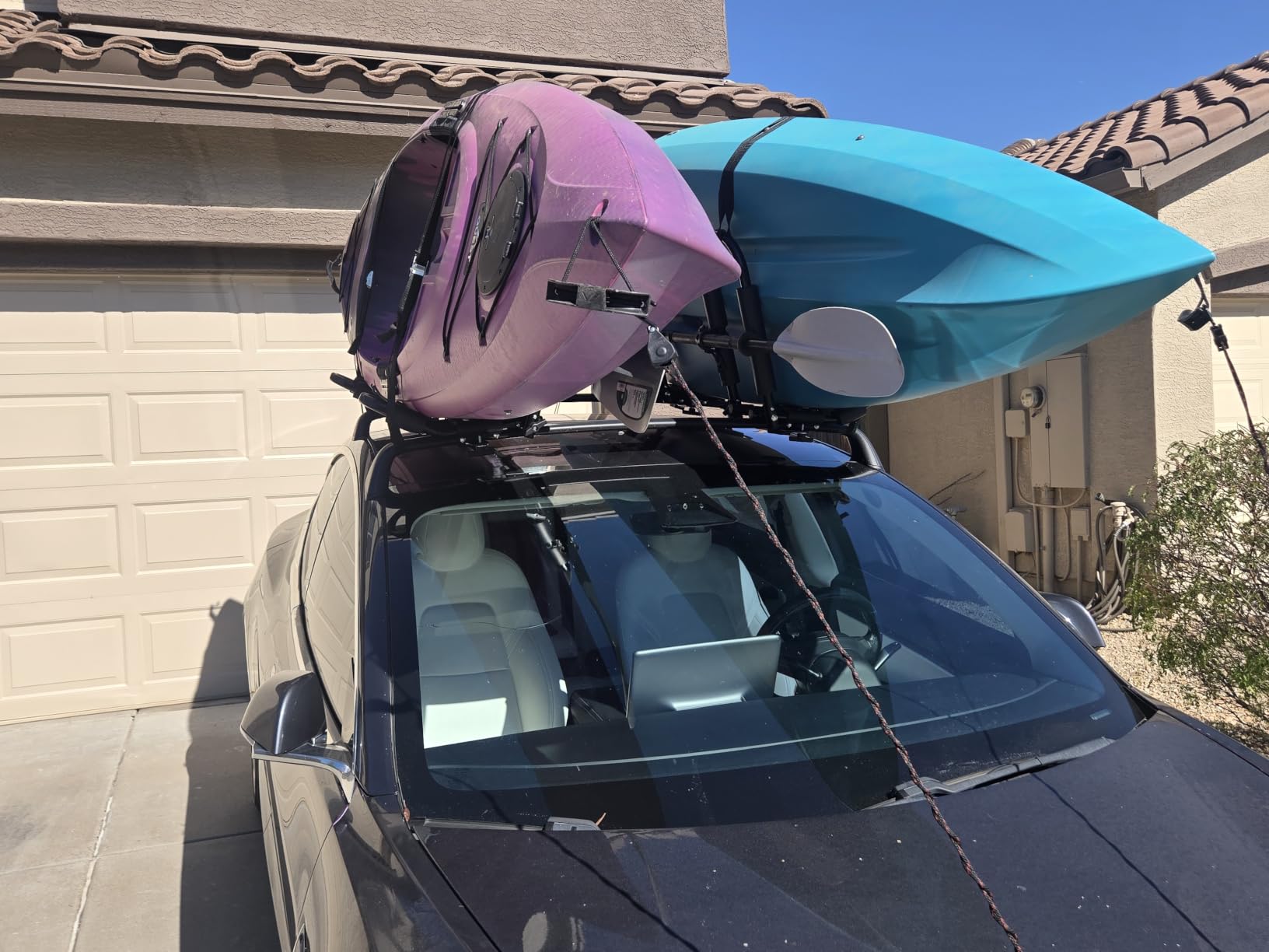 FORWODE Premium Kayak Roof Rack, 2 Pair J-Bar Roof Rack, Folding Adjustable Rack, Heavy Duty Kayak Roof Carrier 2 Kayak, Canoe, SUV, Surfboard on SUV, Car and Truck Crossbar customer photo 1
