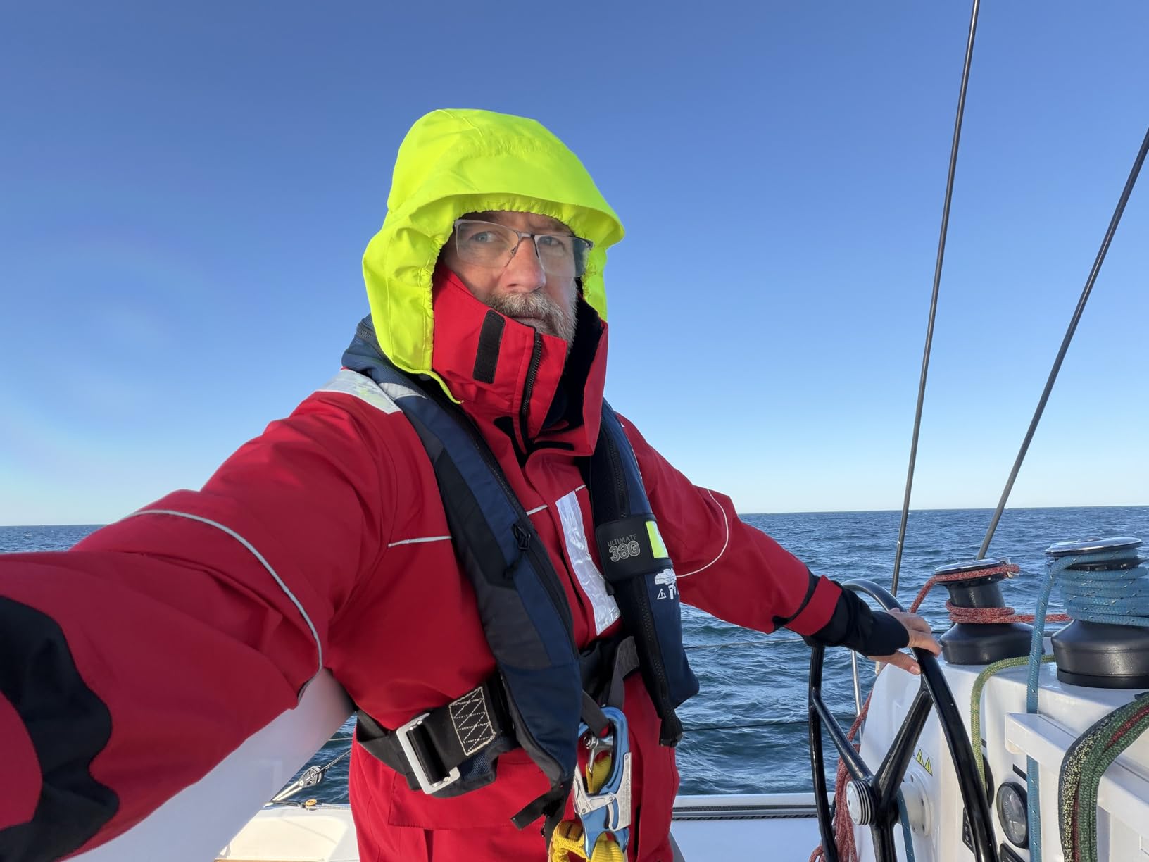 Sailing Jacket for Men, Sailing Foul Weather Gear, Offshore Sailing Coat, Coastal Cruising Hooded, Waterproof customer photo 1