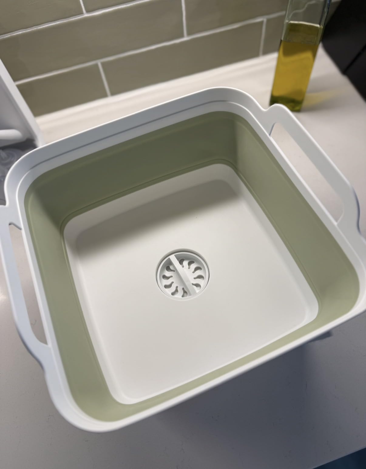 GIMWA Collapsible Wash Basin with Drain Plug - 2.4 Gallon Foldable Kitchen Sink for Baby Bottles, RV Camping, Space-Saving Dish Tub (Gray) customer photo 1