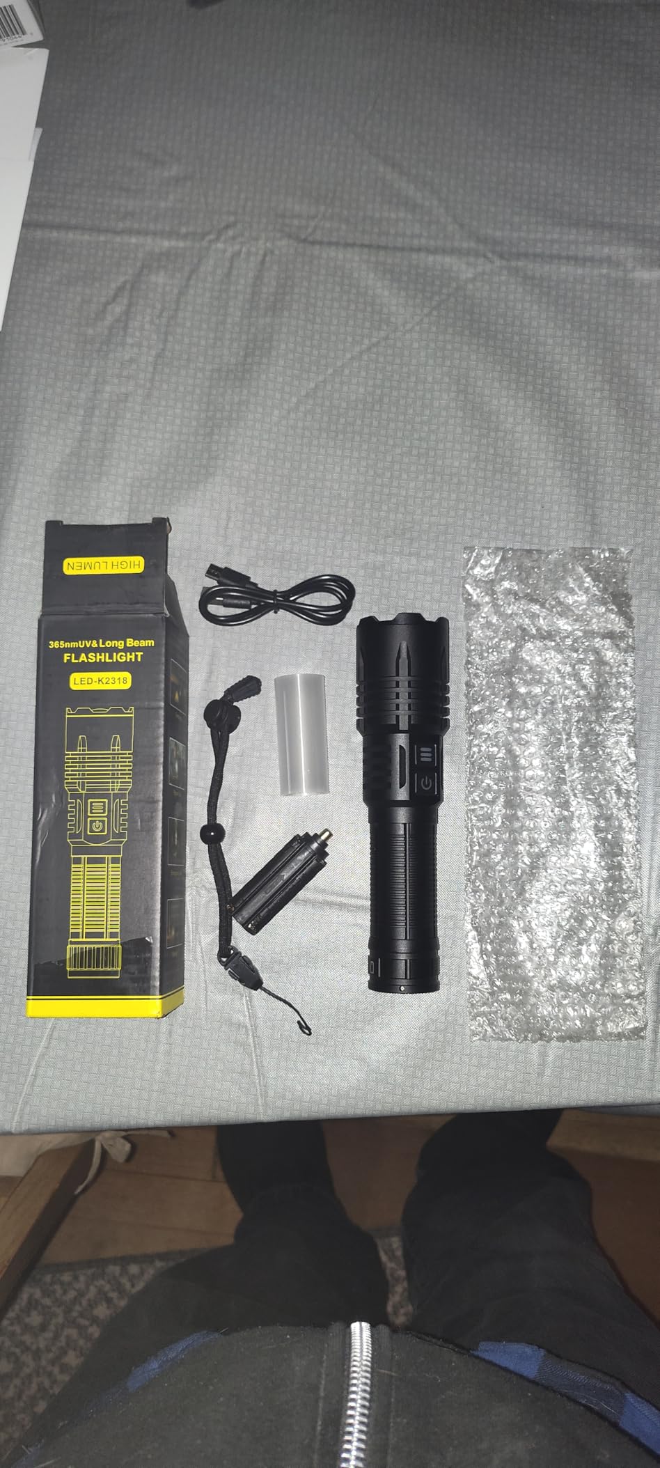 LUXNOVAQ 30W 365nm UV Flashlight USB Rechargeable UV Light with Filter Lens | High Power Black Light Flashlight for Scorpion, Rockhounding, Blood Tracking customer photo 1