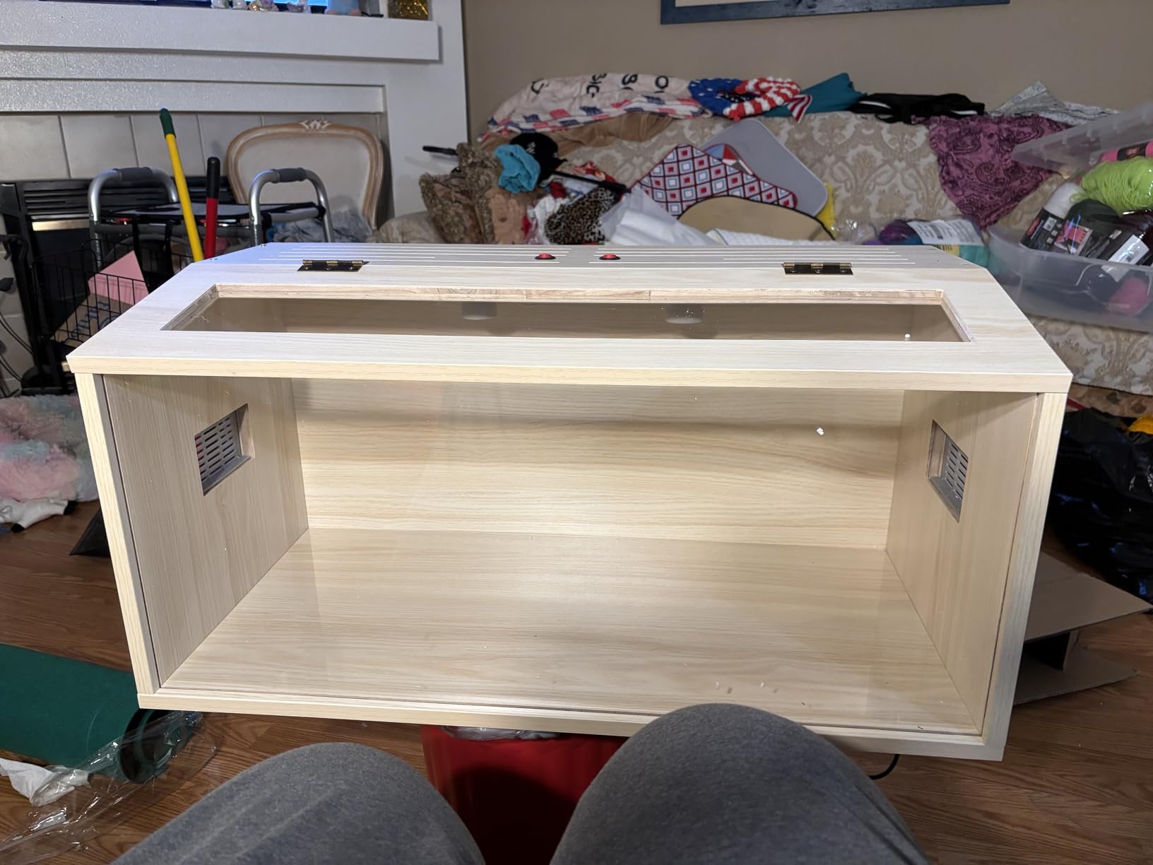 Bearded Dragon Tank, Wooden Reptile Tank and Lizard Tank, Tempered Glass Large Bearded Dragon Enclosure with Built-in Lamp Fixture (40X20X20inch,65 Gallons) customer photo 1