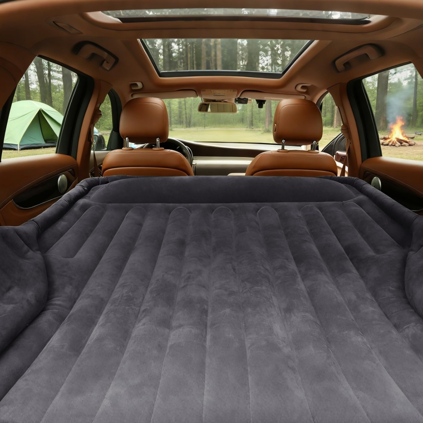Self-Inflating SUV Air Mattress with Built in Electric Pump | Car Air Mattress with Pillow for Trunk, Portable Car Mattress for Road Trip, Car Camping, Outdoor Tent customer photo 1