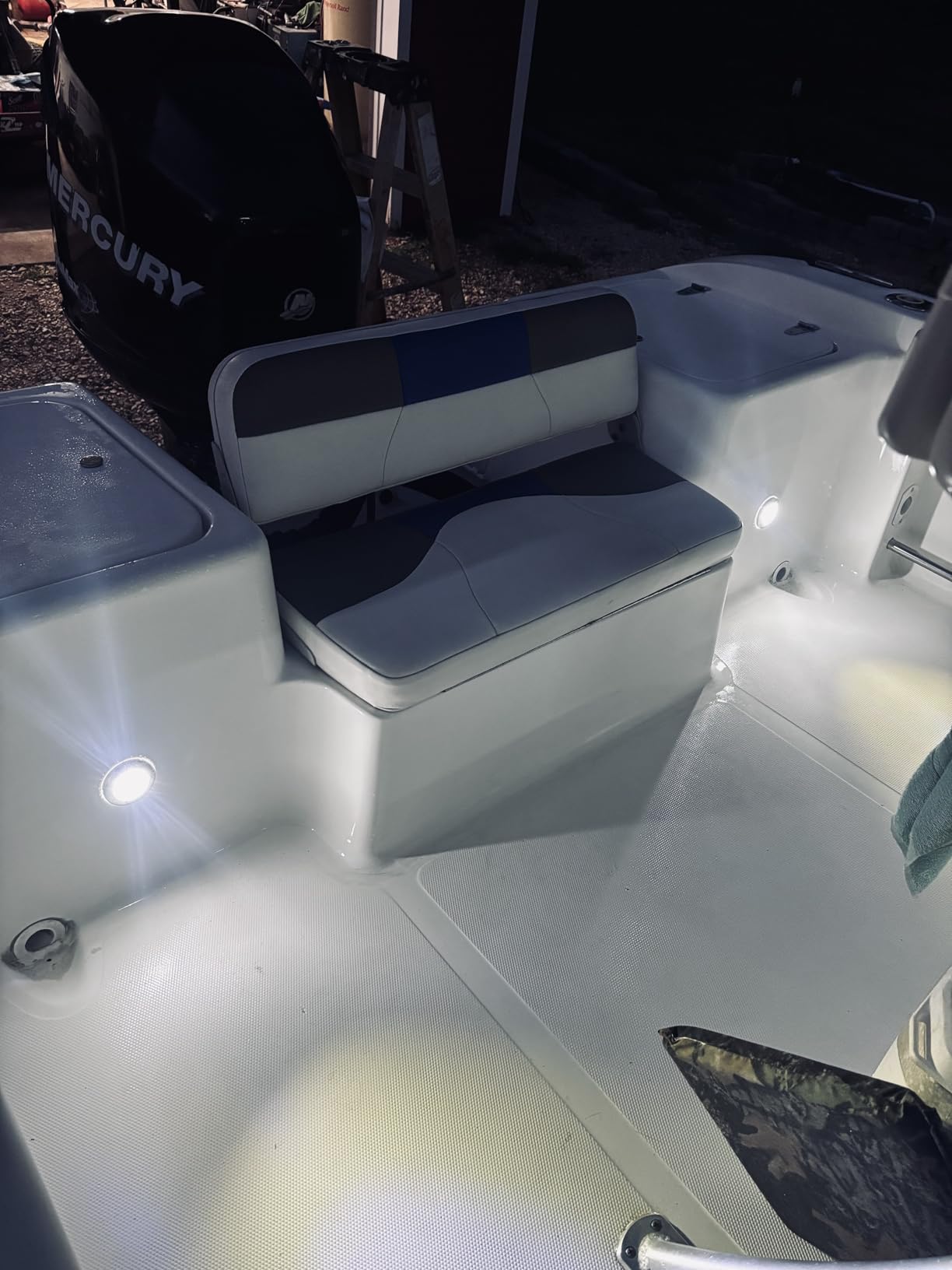 RVZONE 3 Inch White & Blue Dual Color Boat Courtesy Lights, IP68 Waterproof Stainless Steel Marine LED Light, Interior Exterior Deck Cabin Lighting for Fishing Pontoon Sailboat, 4 Pack customer photo 1