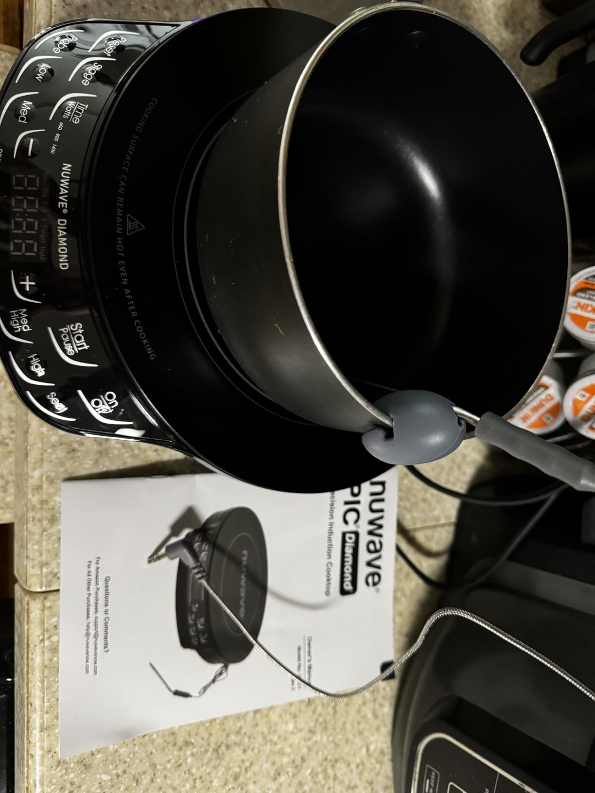 Nuwave Diamond Induction Cooktop, New & Improved Electric Burner with Probe, 91 Temps 50°F to 500°F, 6.5