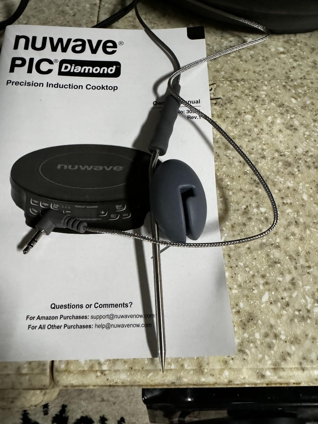 Nuwave Diamond Induction Cooktop, New & Improved Electric Burner with Probe, 91 Temps 50°F to 500°F, 6.5