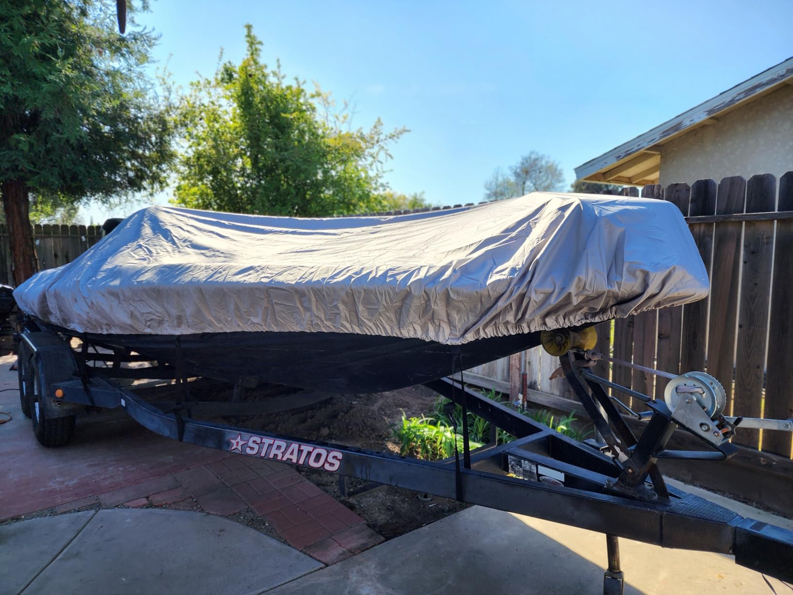 14-16FT Bass Boat Cover with Motor Cover, 1200D PU Waterproof Trailerable | Marine Grade Oxford Fabric, UV & Tear Resistant customer photo 1