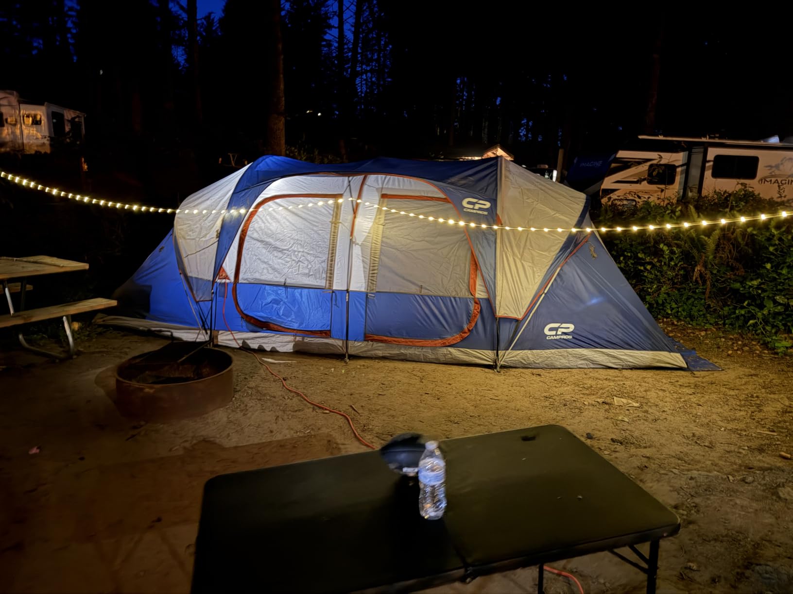 OGERY Camping String Lights, 4 in 1 Quick Storage 32.8FT Rechargeable Tent Lights String with 8 Lighting Modes, Hanging Waterproof Portable LED Lamp for Outdoor Patio Awning Garden Camping Essentials customer photo 2