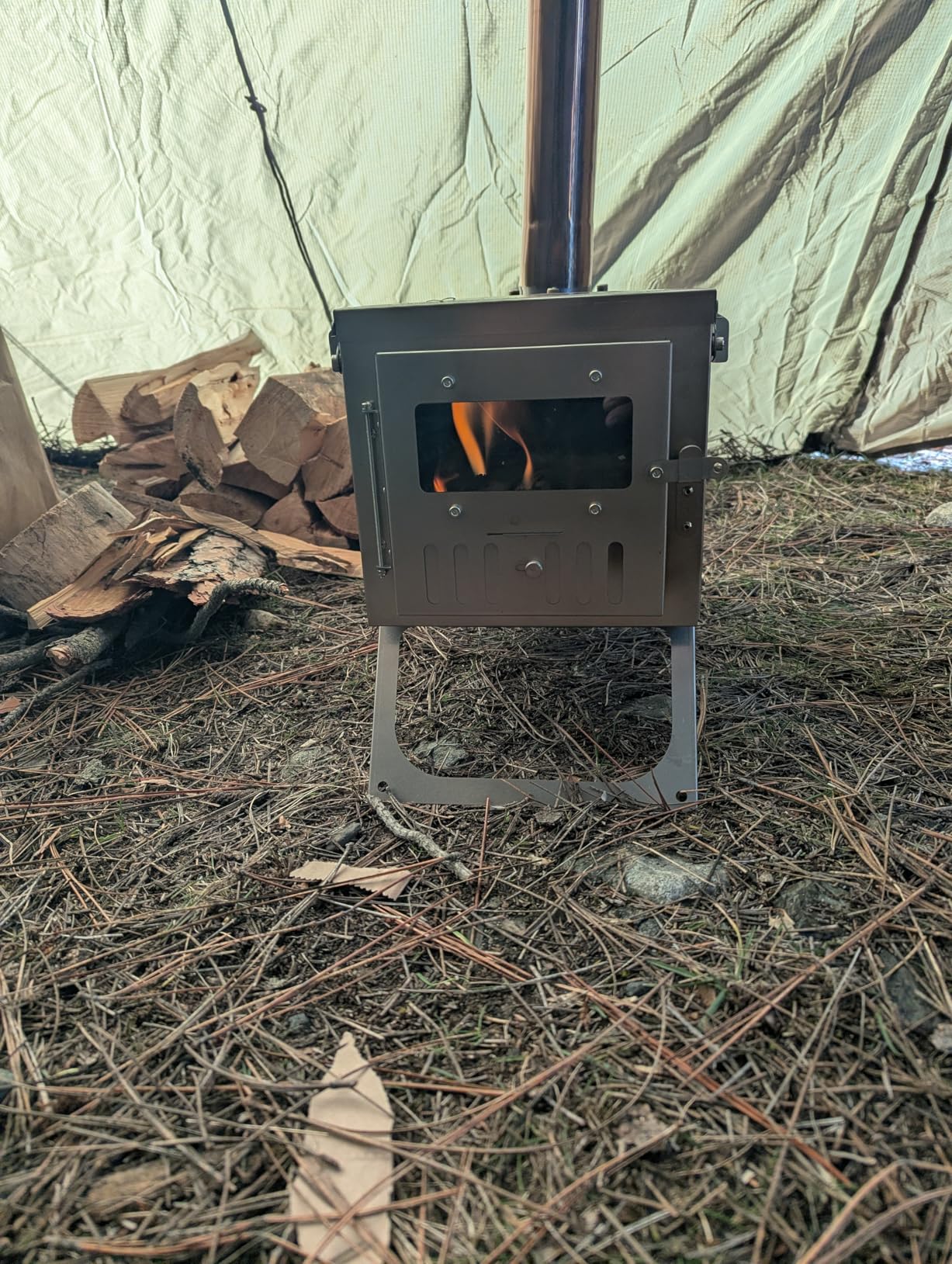 Stove Pipe Flue Extension Stainless Steel Tent Stove Chimney Pipe 2.36