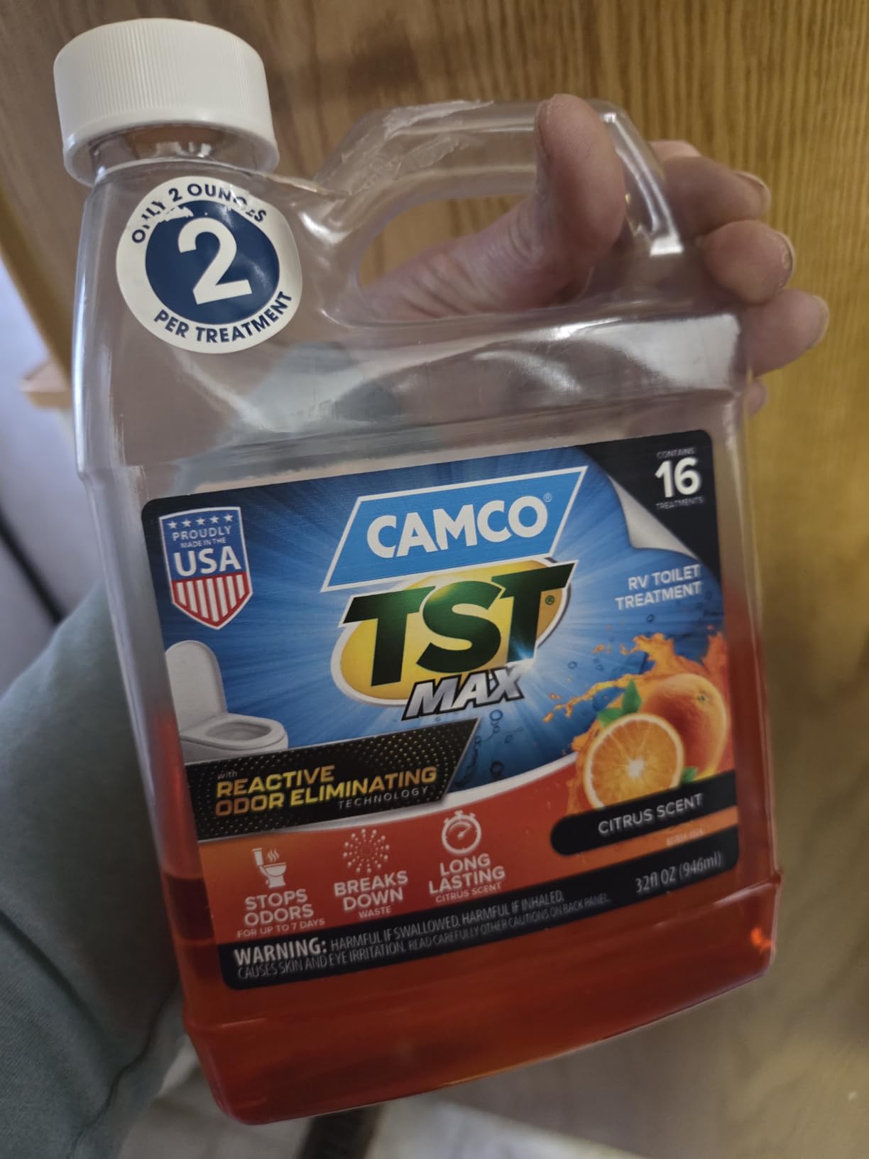 Camco TST PRO Camper/RV Toilet Treatment - Innovative Bio-Enzymatic Formula - Fresh Pine Scent - 32-Oz (41771) customer photo 2