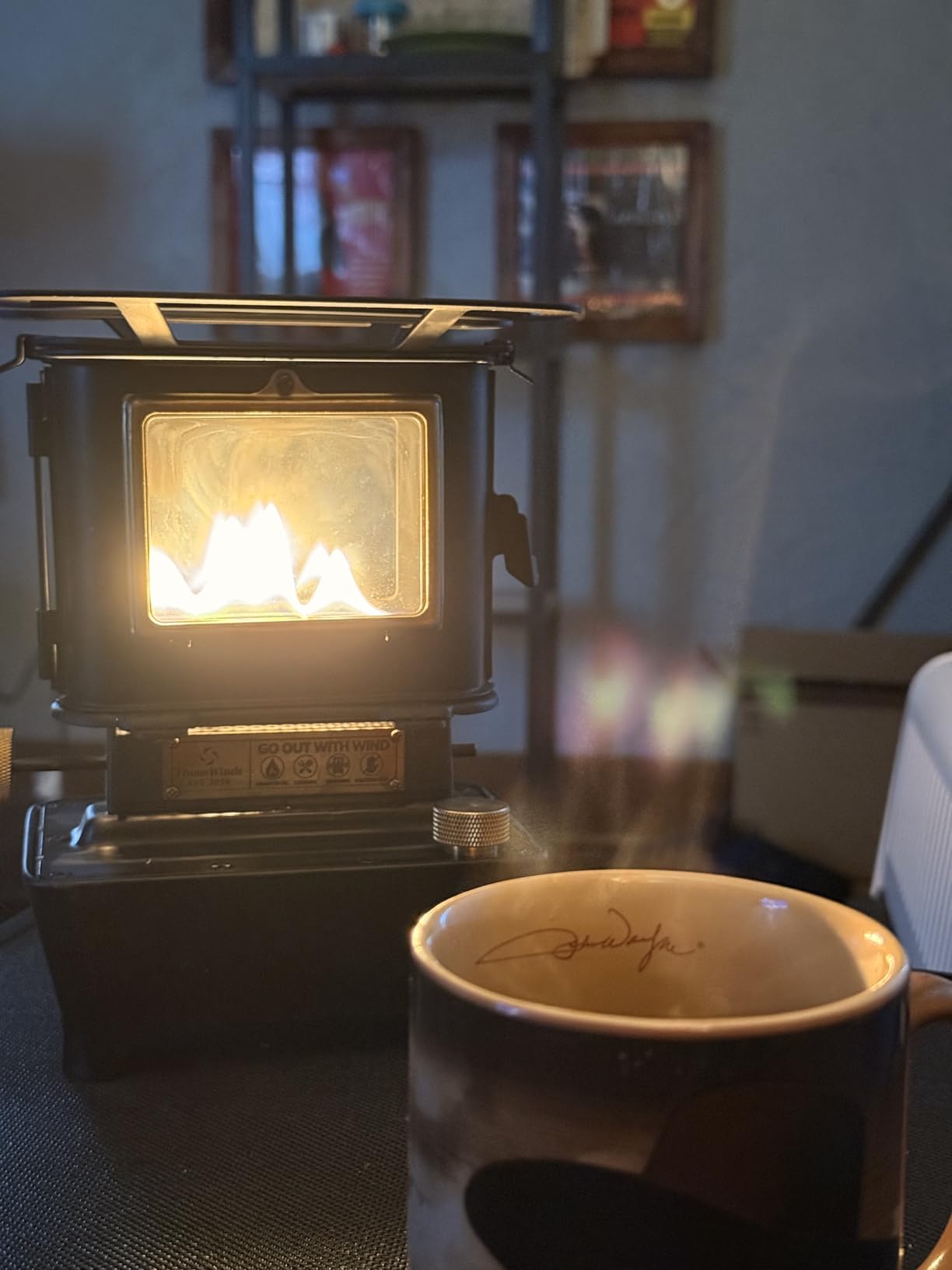 Thousand Winds Camping Oil Lantern, Fuel Lamp for Outdoor Lighting Portable Stove for Cooking Warming, Black customer photo 2