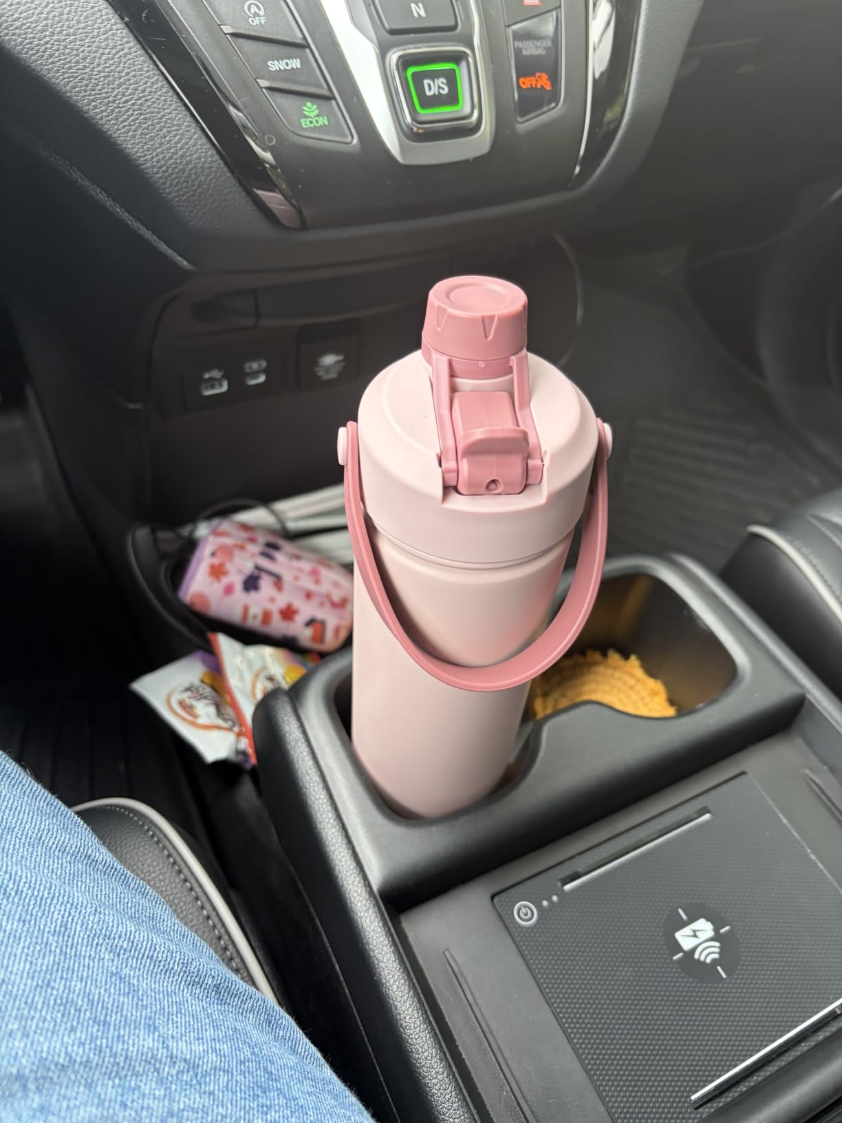 POWCAN 26 oz Insulated Water Bottle with 2-in-1 Straw and Spout Lid, Keep Cold 24H, Leak-Proof, Fits in Car Cup Holder, Stainless Steel Water Bottle for Sports, Travel, and School (Dark Knight) customer photo 1