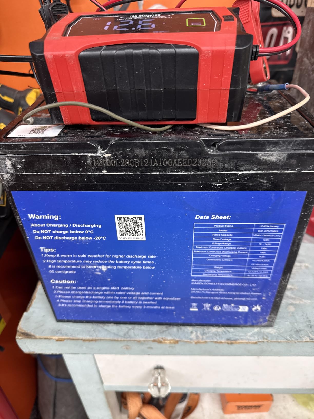 DC HOUSE 12V 100Ah LiFePO4 Trolling Motor Lithium Battery, Group 24, Bluetooth & Low Temp Cut-Off, Up to 15000 Cycles, 100A BMS, Perfect for Trolling Motors, Marine, Boat, Solar customer photo 2