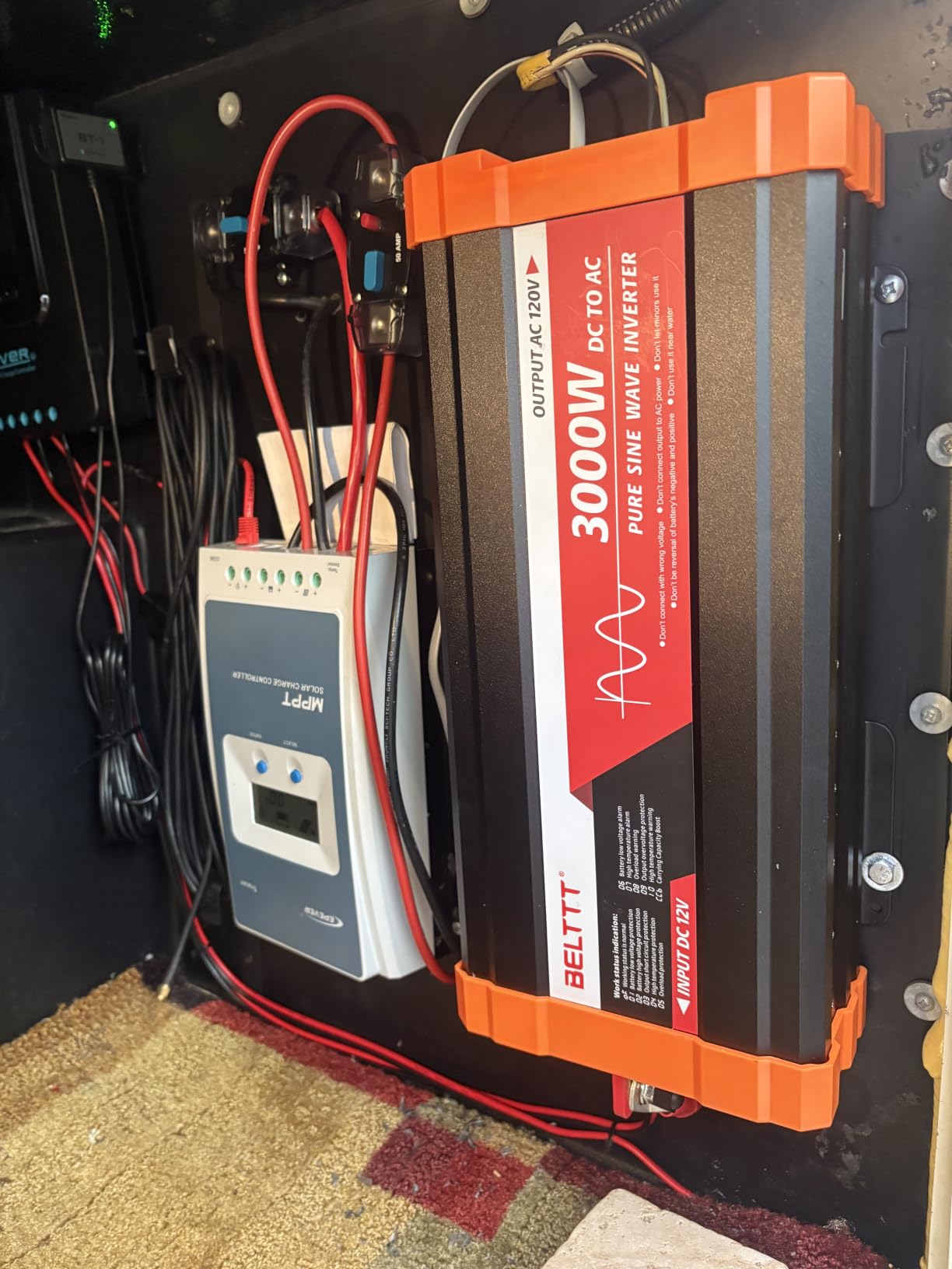 3000W Pure Sine Wave Inverter 12V DC to 120V AC for Solar, Off-Grid, RV, Truck, Home, Power Inverter with Dual AC, 20A Socket, 5V 2.1A USB, Hardwire Port, Remote Controller 23Ft Cable customer photo 1