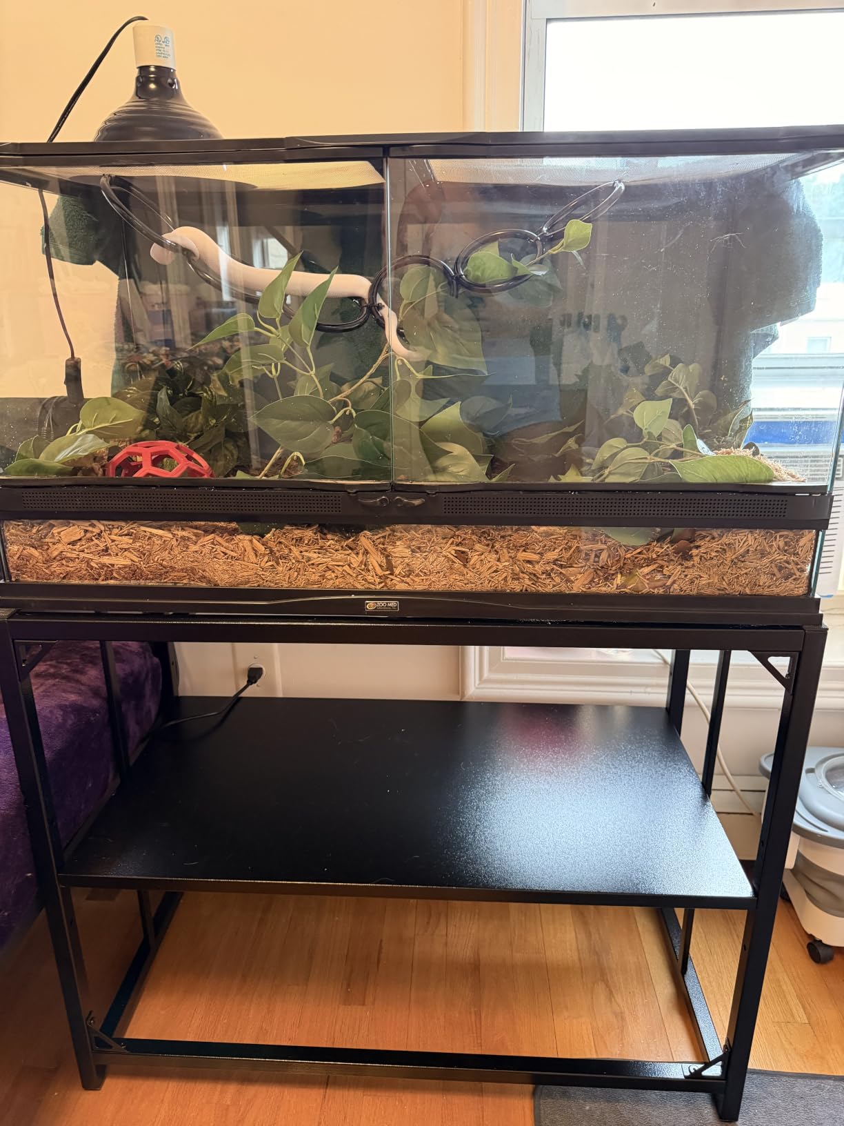 Fish Tank Stand, 40 Gallon Heavy Duty Metal Aquarium Stands, Reptile Tank, Turtle Tank, Breeder Tank Stand, 660LBS Capacity Terrarium Stand Rack with 2-Tier Storage Shelves (Black, 36.5
