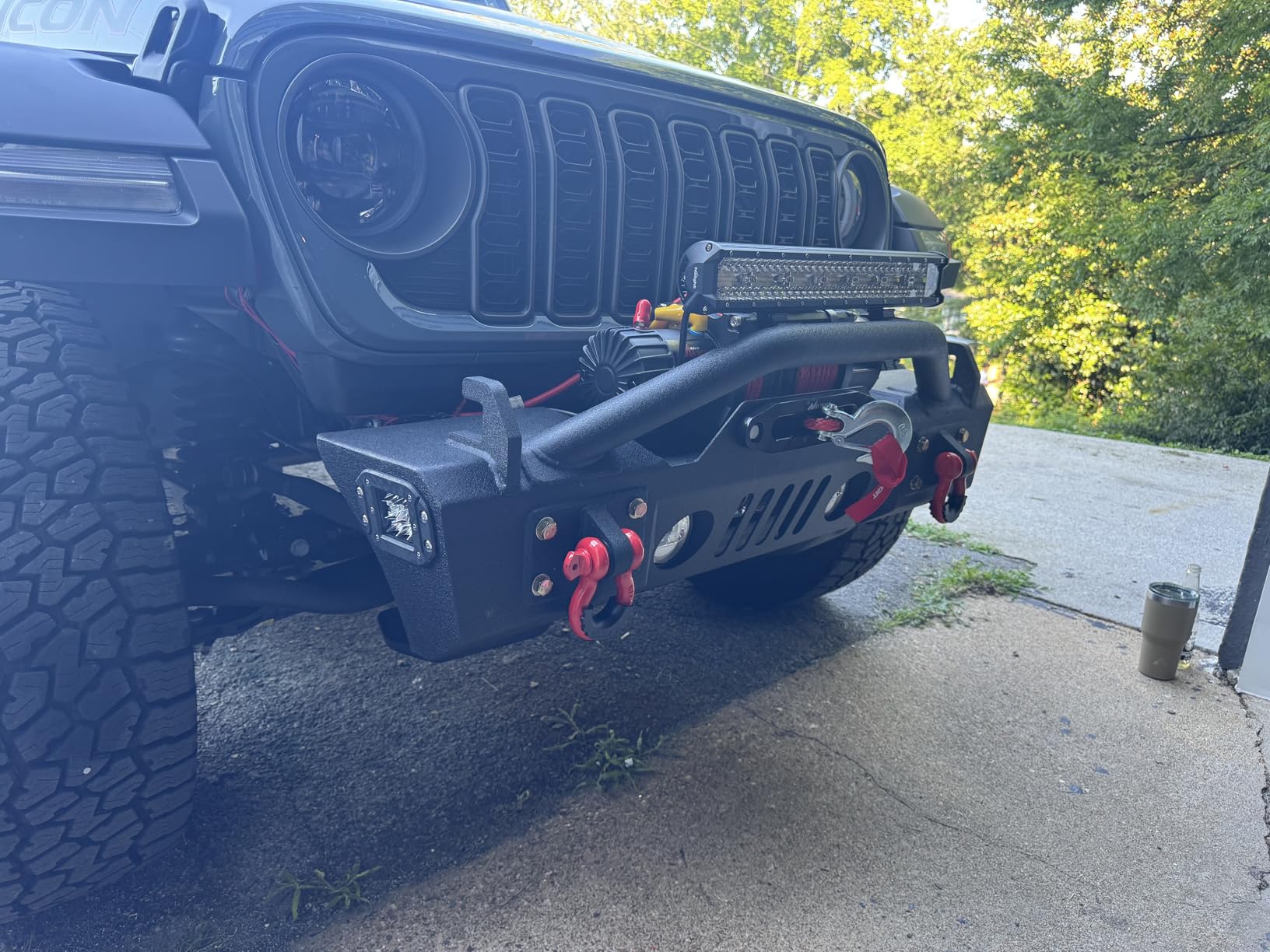 Nilight 12V Electric Winch 13000lbs ATV Trailer Winches with Synthetic Rope Fairlead Wired Handle & Infrared Remote Waterproof Winch for Truck Offroad | IP68 Waterproof Recovery Winch with Remote Hawse Fairlead for Truck Jeep SUV Off-Road Vehicle Mud Snow Recovery Overlanding customer photo 2