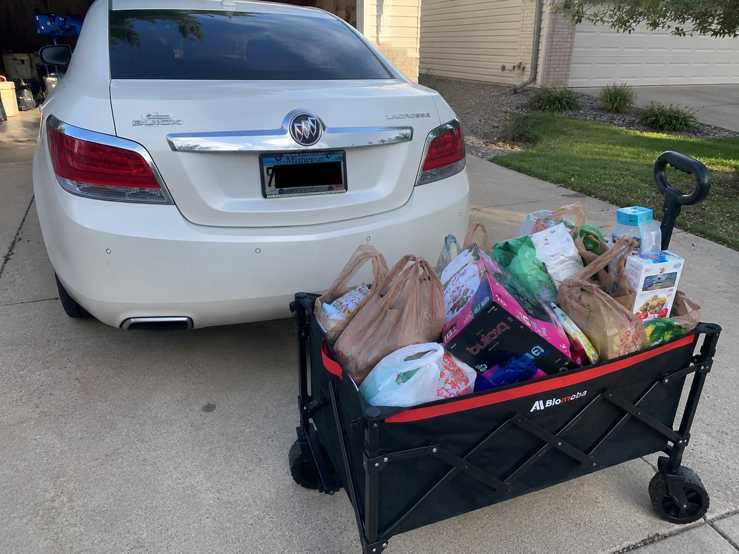 Collapsible Wagon with Wheels, 220 lbs Wagons Carts Foldable Wagon Cart with Flexible Handle, Lightweight Portable Folding Utility Grocery Shopping Cart for Grocery Sports Garden Camping customer photo 1
