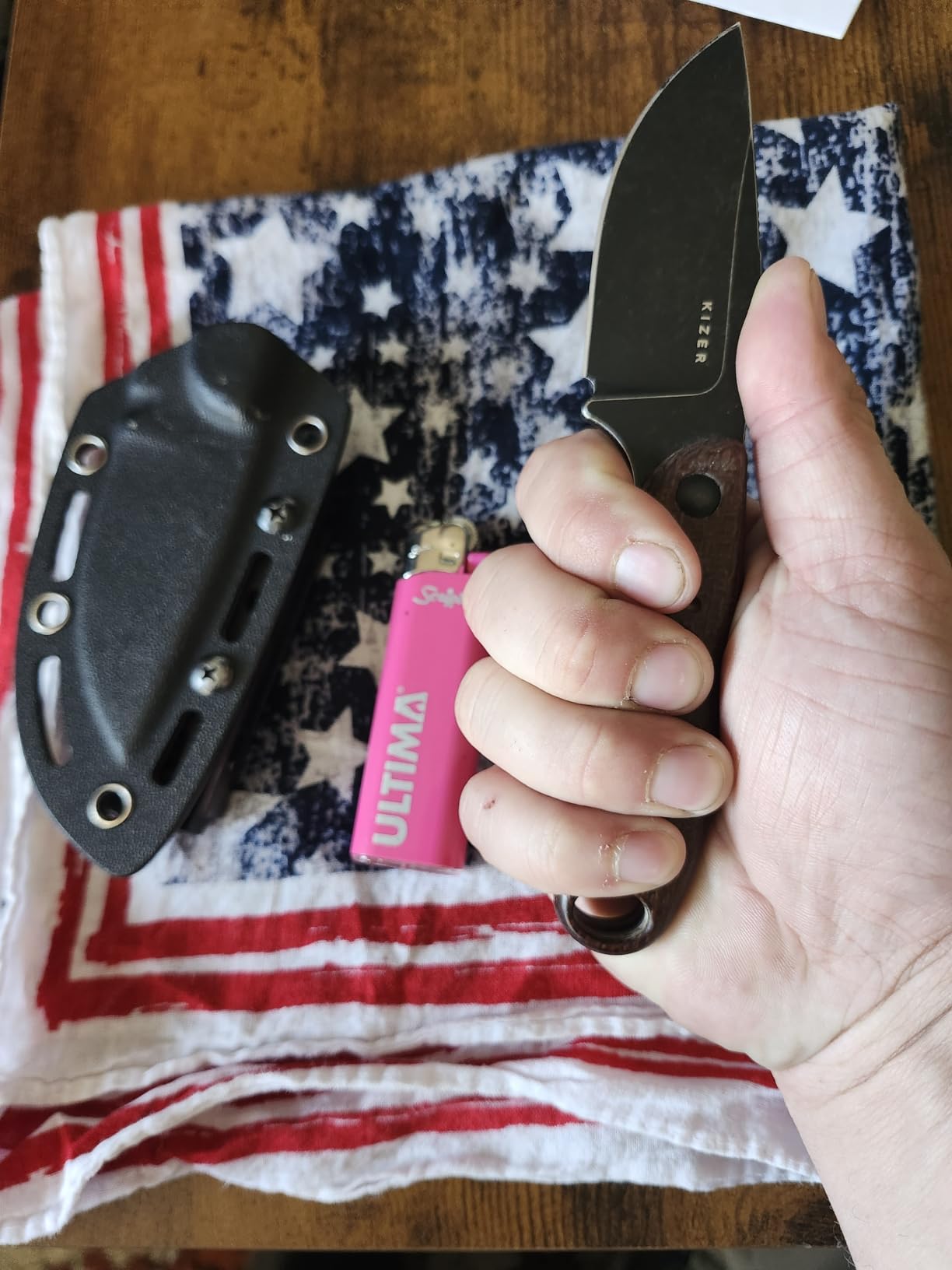 Kizer Hare Fixed Blade Knife with Sheath, 3.14