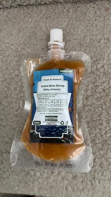 Brine Shrimp Fish Food, Ready to Use Aquarium Fish Food, Non-Living Instant Baby Brine Shrimp, for Betta Saltwater Marine Freshwater Fish customer photo 1