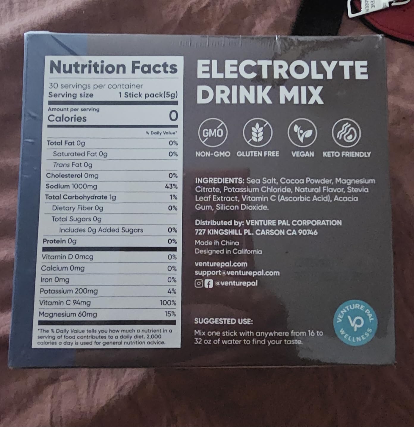 Venture Pal High Sodium Sugar-Free Electrolytes Powder Packets, 16 Sticks | Hydration Packets with Sodium, Potassium & Magnesium customer photo 2