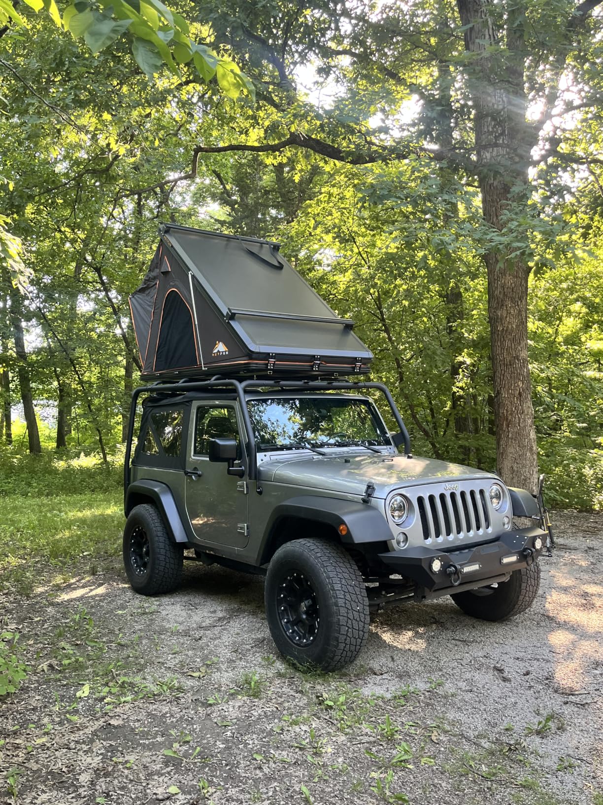 Explorer Pro Rooftop Tent Hard Shell with Side Awning&LED Light Strip, 2-3 Person Roof Top Tent for 4 Season Camping, Aluminum Pop Up Roof Tent for Truck Jeep SUV Van Trailer customer photo 2