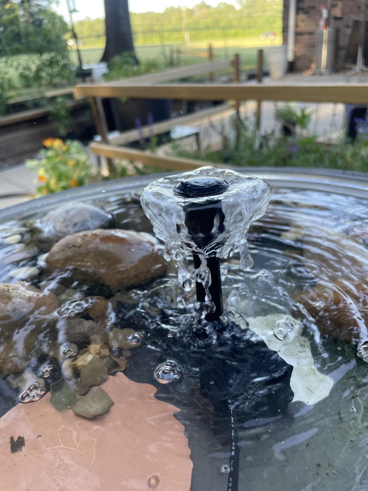 6.5W Solar Fountain Pump for Bird Bath Built-in 3000mAh Battery Backup, DIY Solar Water Fountain with Double-Layer Nozzles & Dry-Run Protection 5Ft Tubing for Ponds, Bird Bath, Water Features customer photo 1