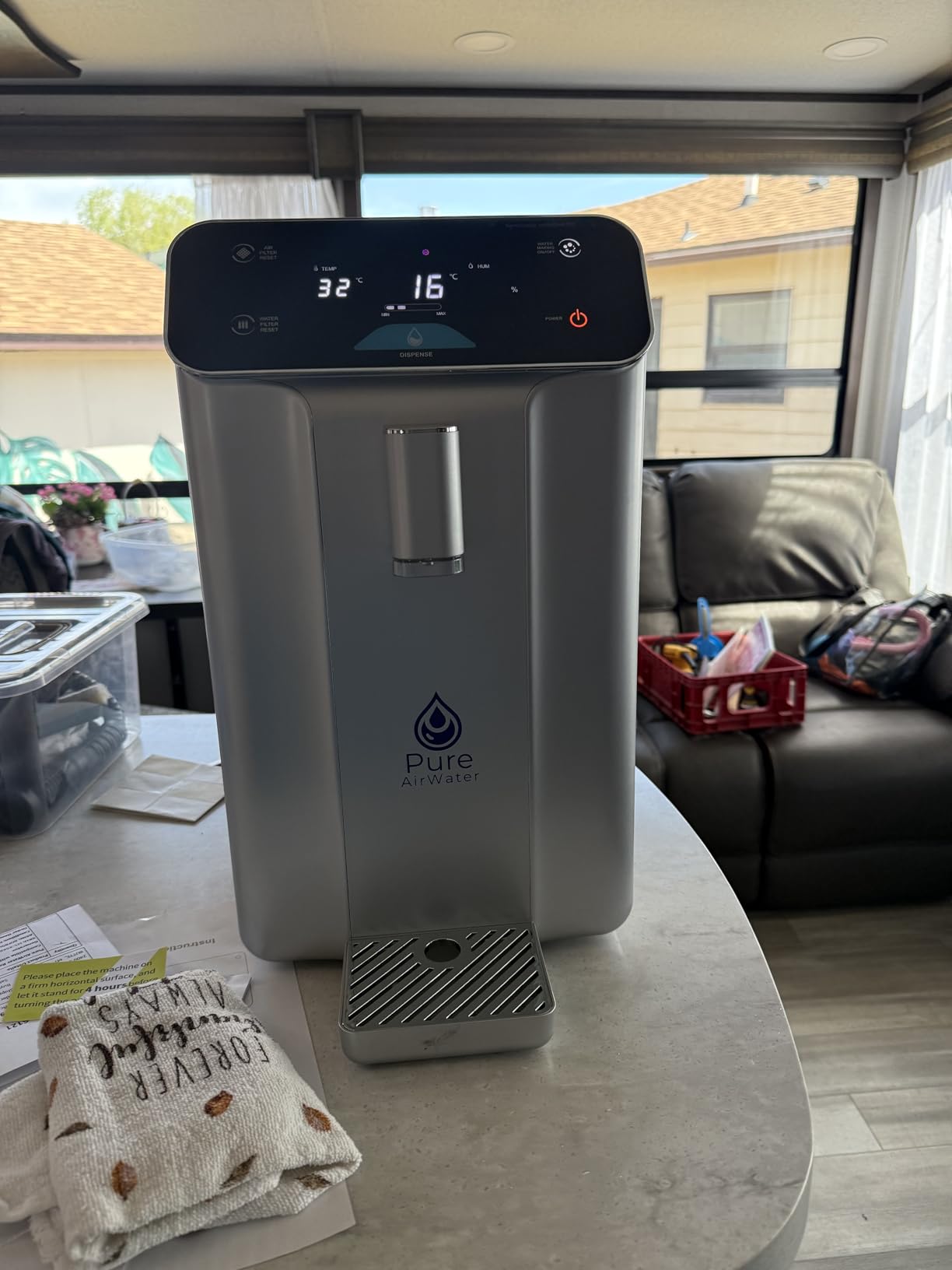 Atmospheric Water Generator A10 | Make Water from Air, No Plumbing, No Tap Water Needed | For Home, RV, Boat, Off-Grid or Emergencies | 2.64 Gallon (10L) customer photo 1