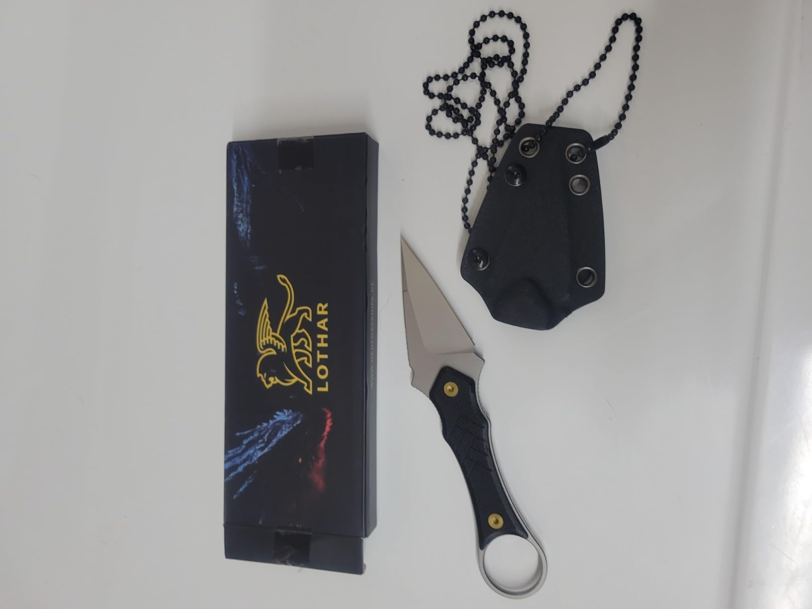 LOTHAR PORCUPINE Small Fixed Blade Knife, 2.46