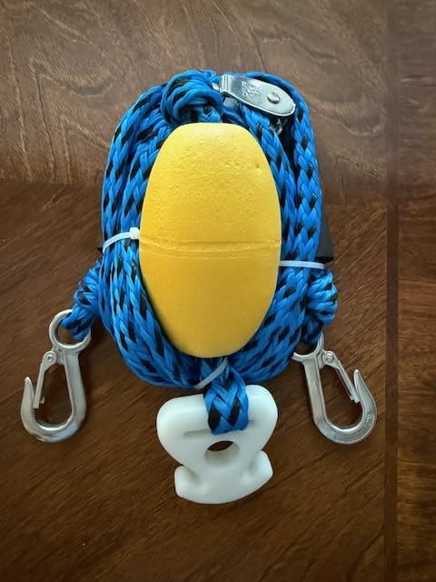 Self Centering Boat Tow Harness for Tubing, Boat Tow Rope Harness with Pulley and Large Hooks for Towing 1-4 Riders Towable Tubes, Pulling Water Skiing, Wakeboarding customer photo 2