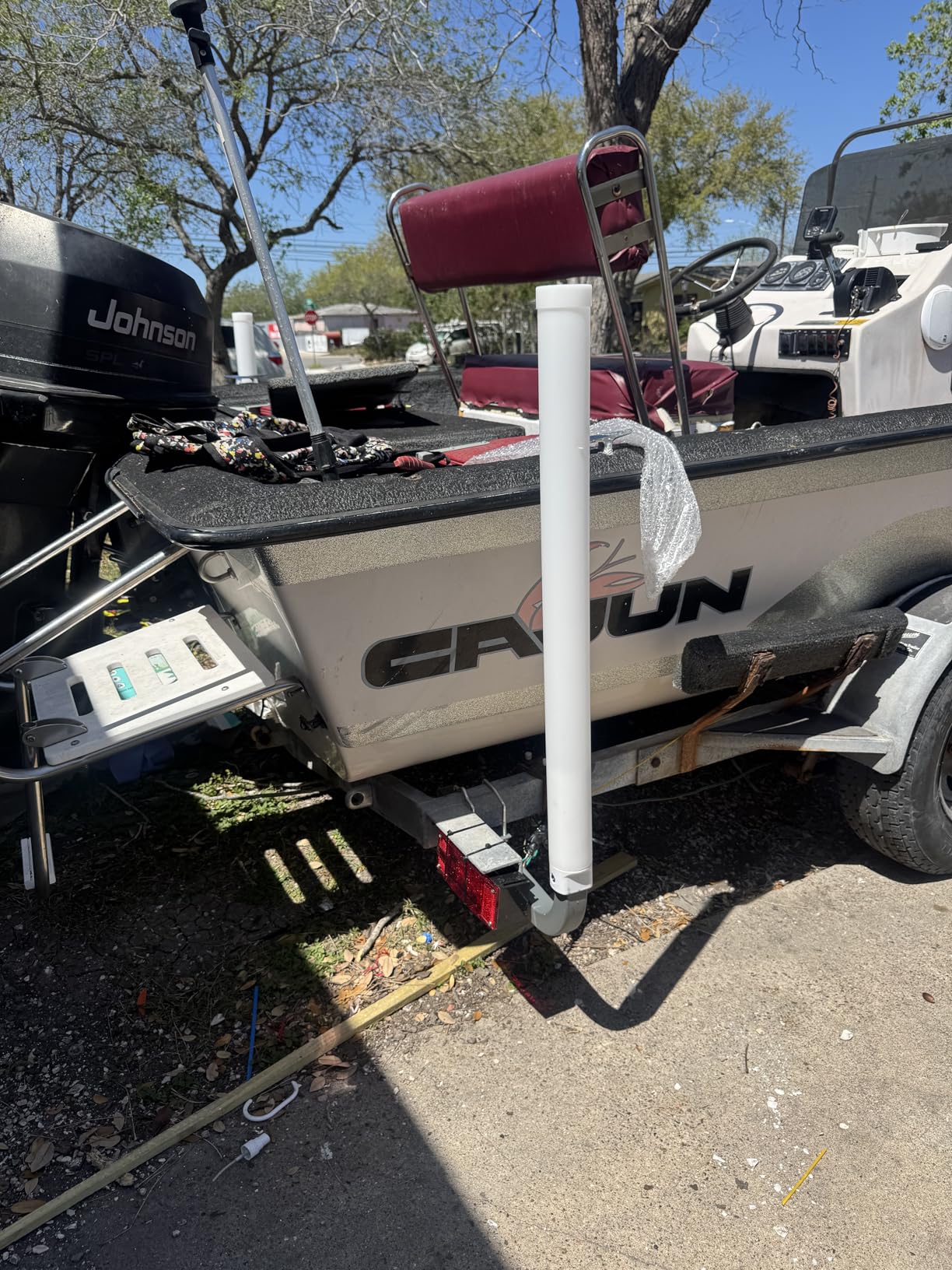 Boat Trailer Guide Boat Trailer Guide Pole | 48 inch Galvanized steel has excellent UV-resistant. High visibility PVC-pipes gives signal to other boater when running customer photo 1