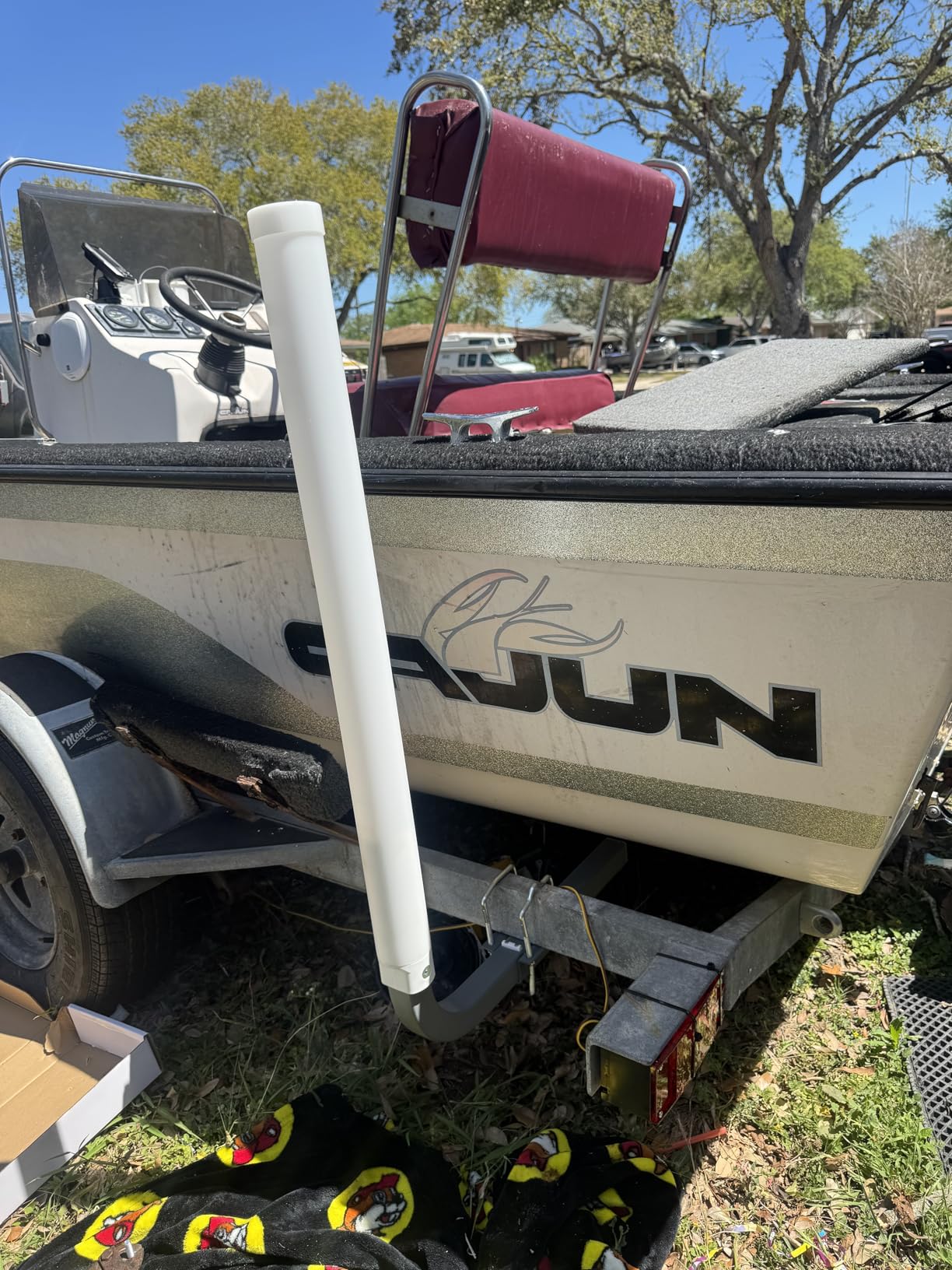Boat Trailer Guide Boat Trailer Guide Pole | 48 inch Galvanized steel has excellent UV-resistant. High visibility PVC-pipes gives signal to other boater when running customer photo 2