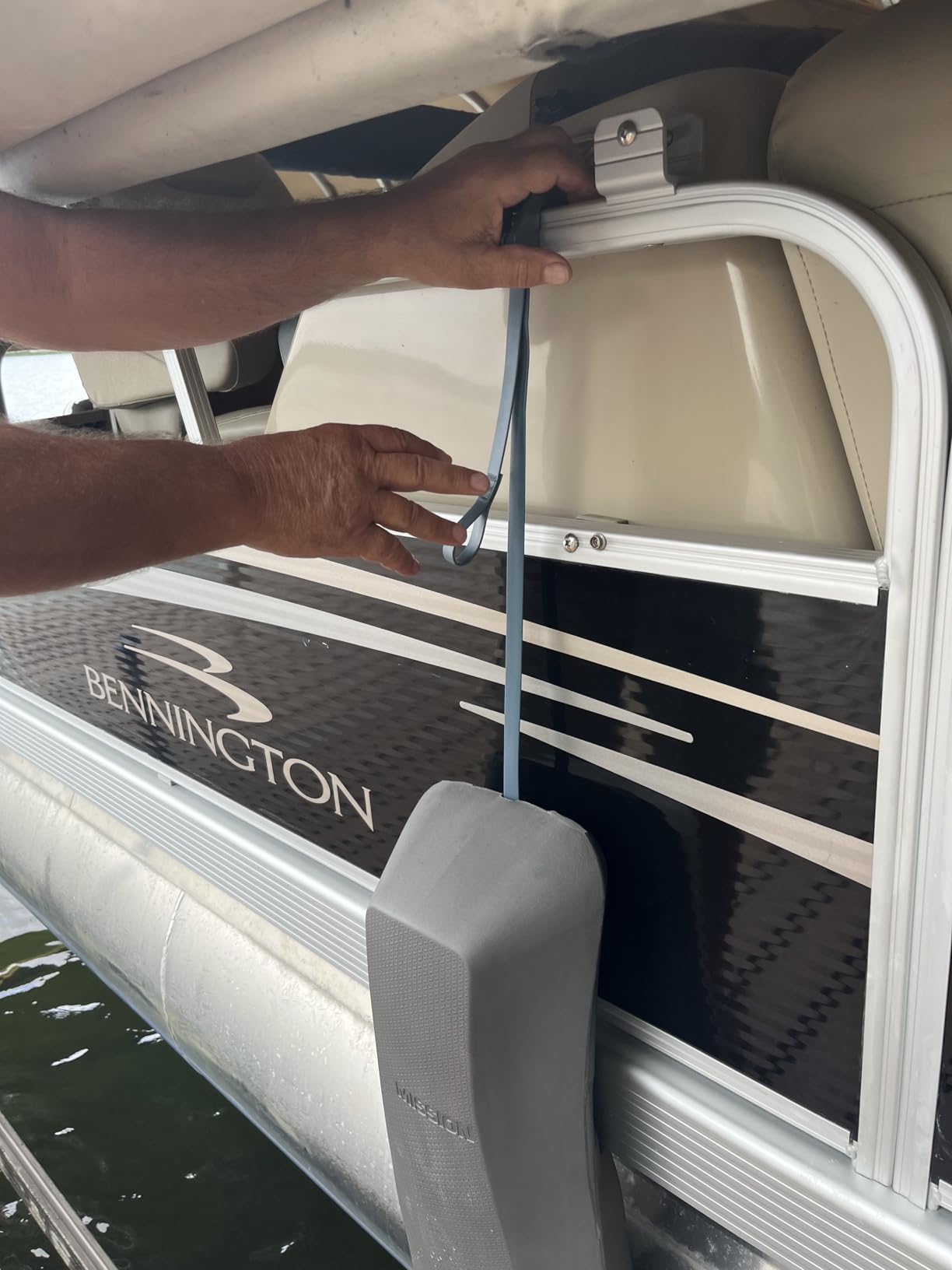 MISSION Boat Gear Maven Pontoon Boat Fenders Pack of 2, Premium Pontoon Bumpers for Docking Set with Secure Fit Lip and Integrated Strap, Non Marking Closed Cell Foam Dock Protection customer photo 1