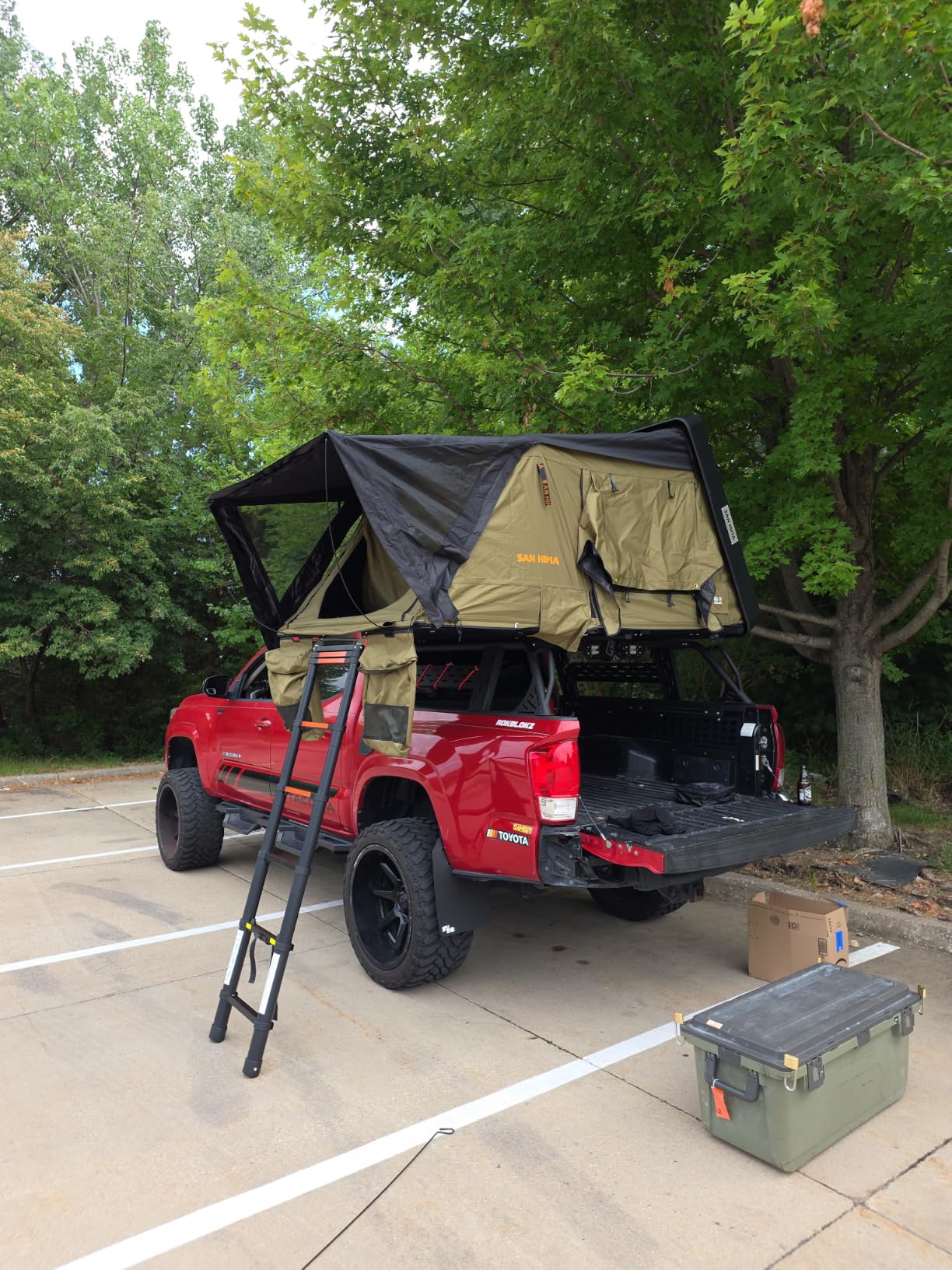 Sanhima Rooftop Tent Hard Shell - Jervis Overland Aluminium ABS Roof Top Tent w/Stargaze Window & LED Strip Light for Car SUV Truck Camping, 2-3 People customer photo 2