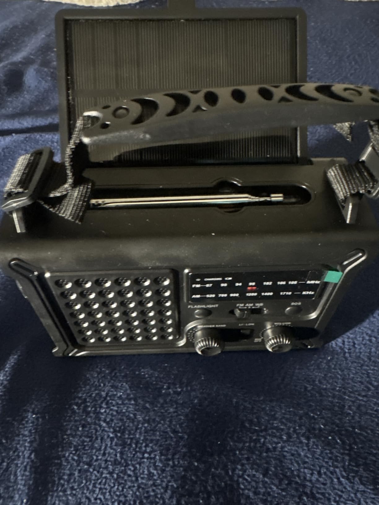 Emergency Weather Radio with Large Solar Panel, Efficient Hand Crank & Real 12000mAh Battery | AM/FM/NOAA Bands, LED Flashlight, Reading Lamp, SOS Alarm customer photo 2