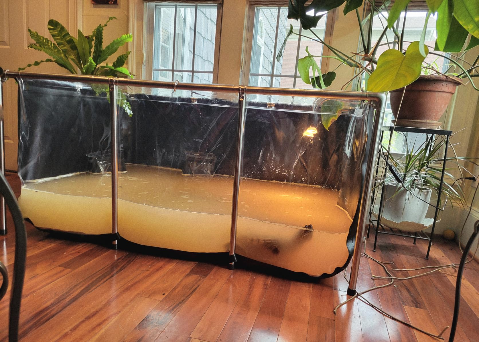 VEVOR KOI Aquarium Tank Above Ground Fish Pond, 127 Gallon Foldable Canvas Fish Pool Pond with Clear Viewing Panel, Outdoor/Indoor No Dig Turtle Goldfish Pond with 304SS Frame and Drain Valve customer photo 1