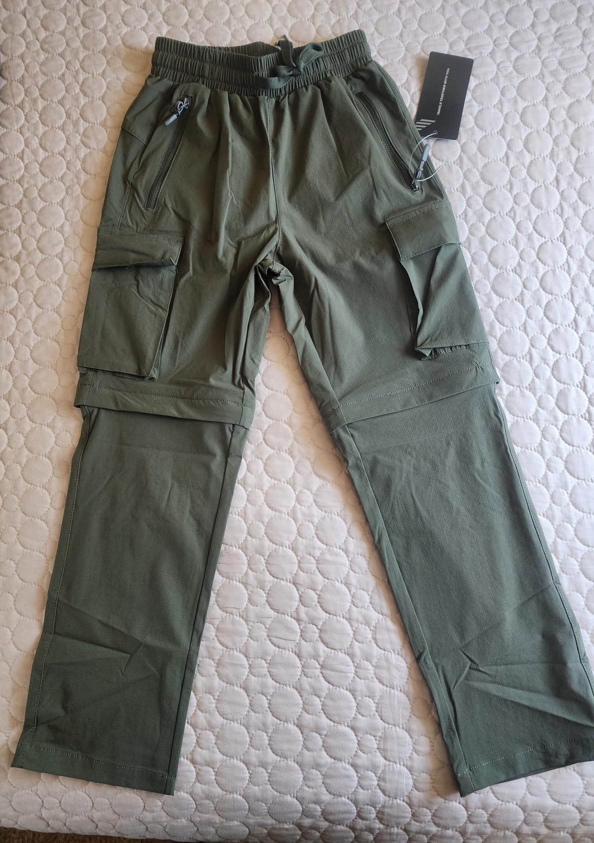 Boys Convertible Hiking Pants Kids Zip Off Scout Pants Youth Teen Boy Quick Dry Outdoor Fishing Waterproof Lightweight 4-18Y customer photo 1