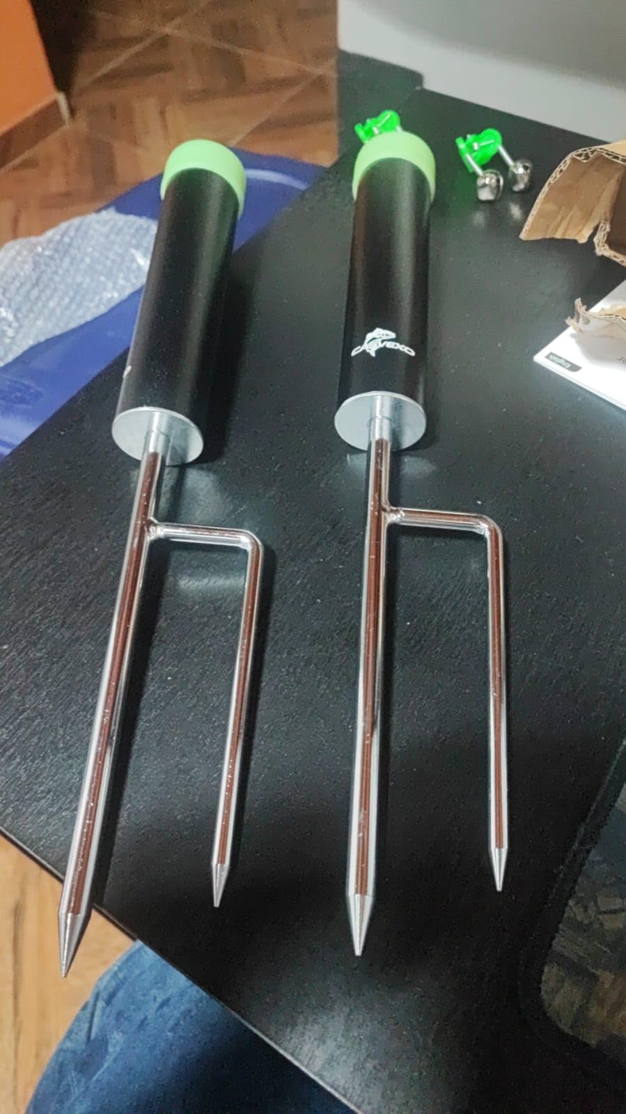 Fishing Pole Holder, 2 Pack Aluminum Fishing Rod Holder for Ground, Rod Holders for Bank Fishing, Double Spike Support, 2 Free Alarm Bells customer photo 1